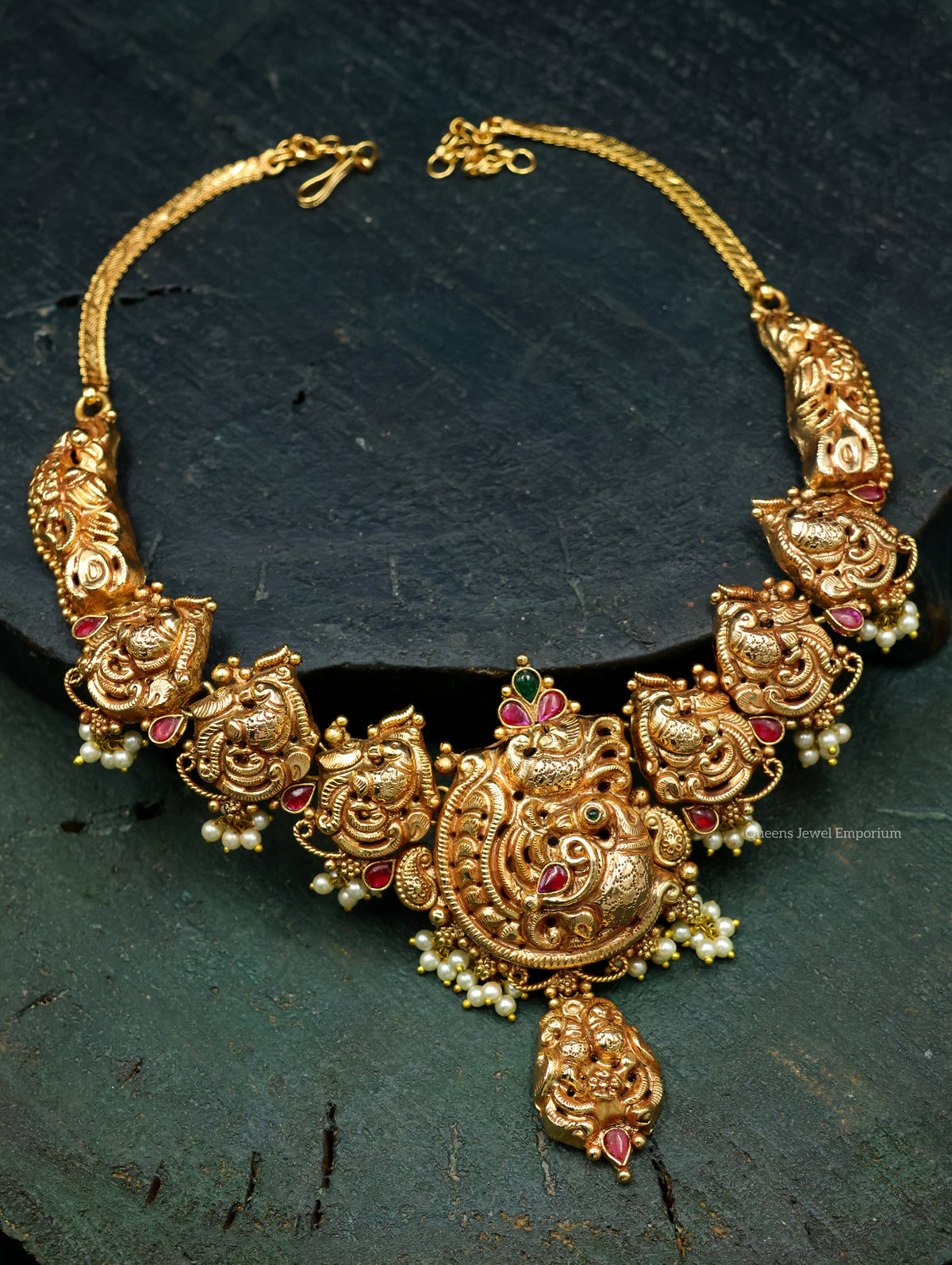 Nagas peacock necklace-Necklace with peacock motif
