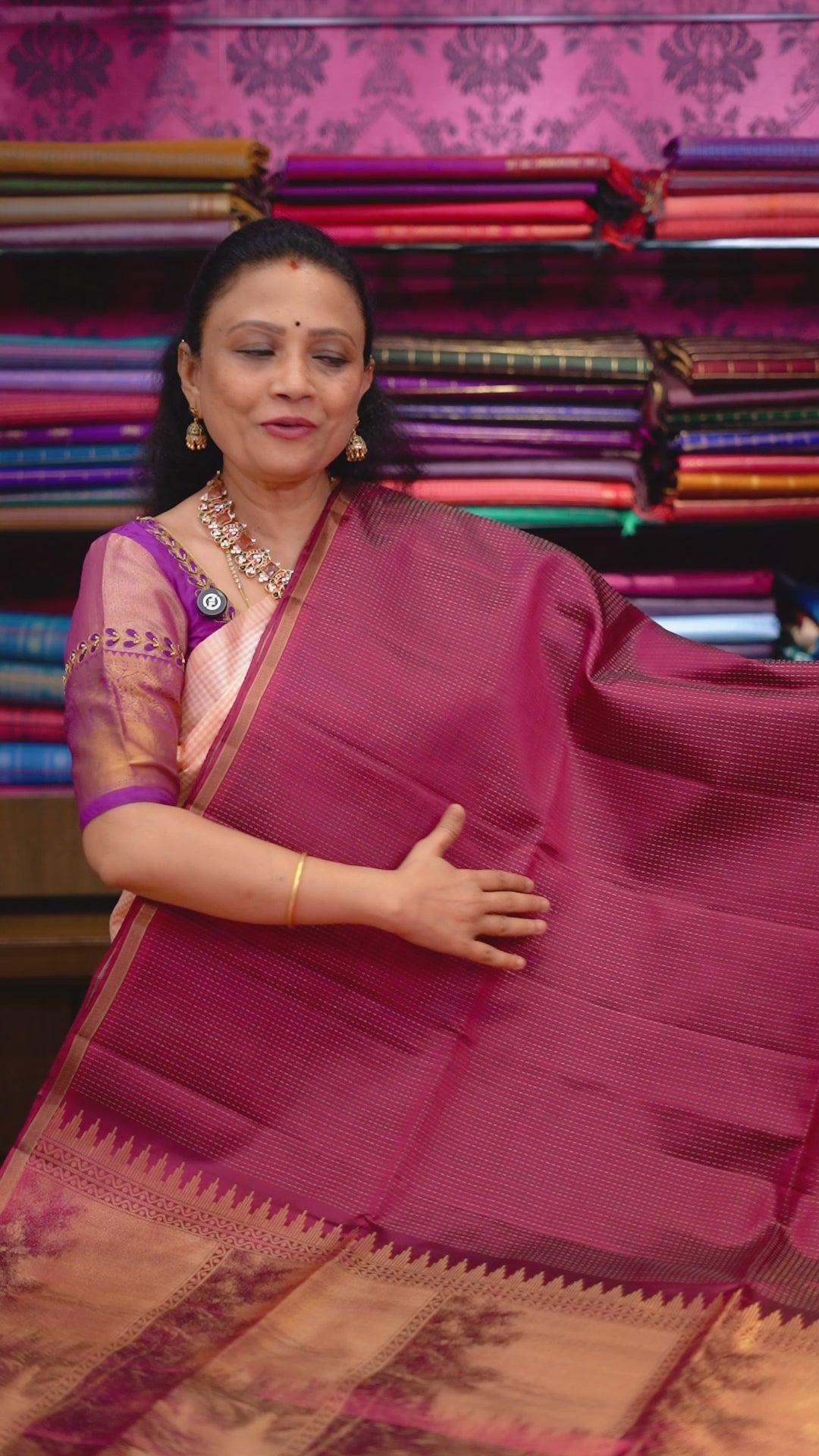 Mulberry Purple Pure Soft Silk Saree
