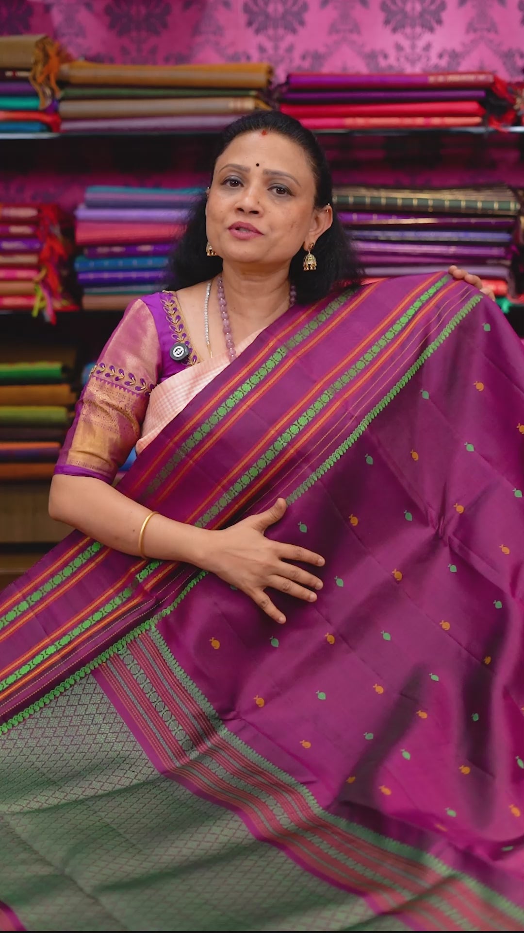 Purple Pure Soft Silk Saree