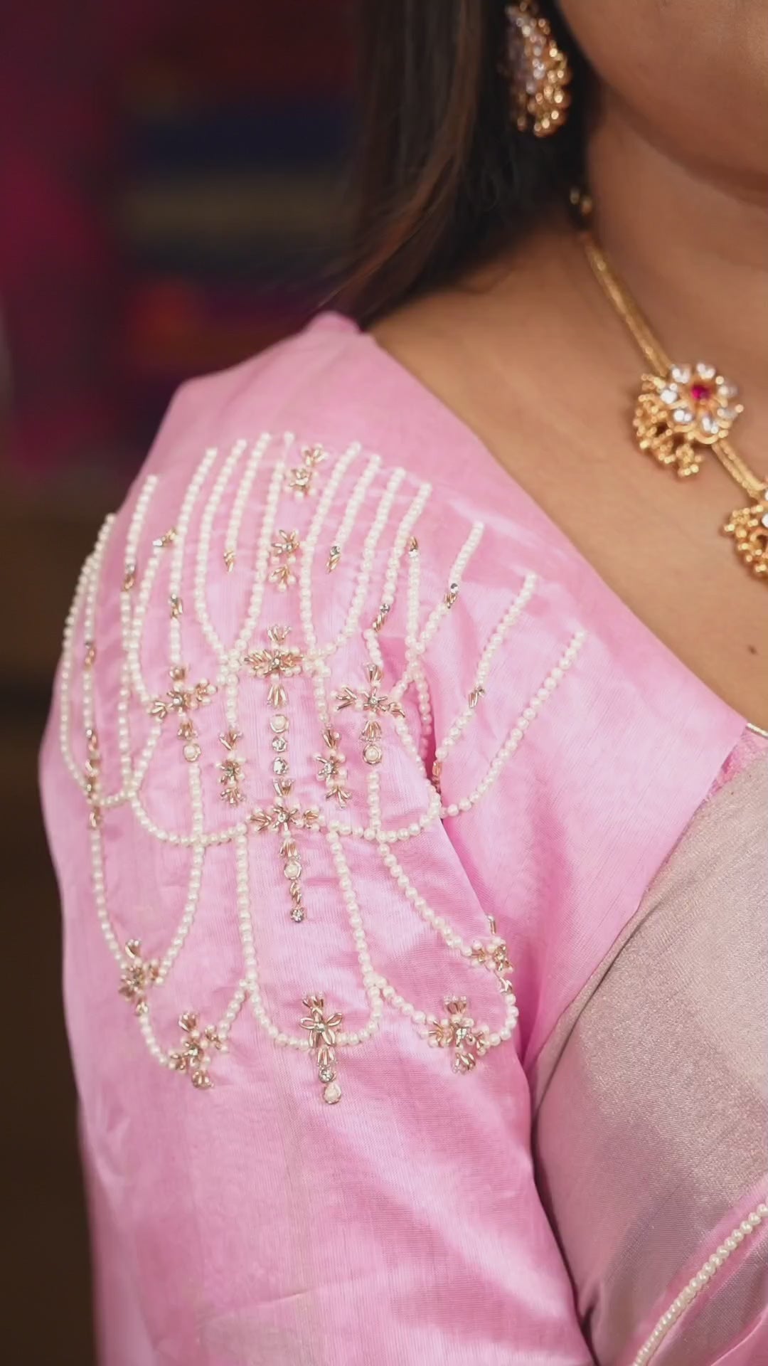 Light Lotus Pink Designer Pure Chanderi Silk Saree