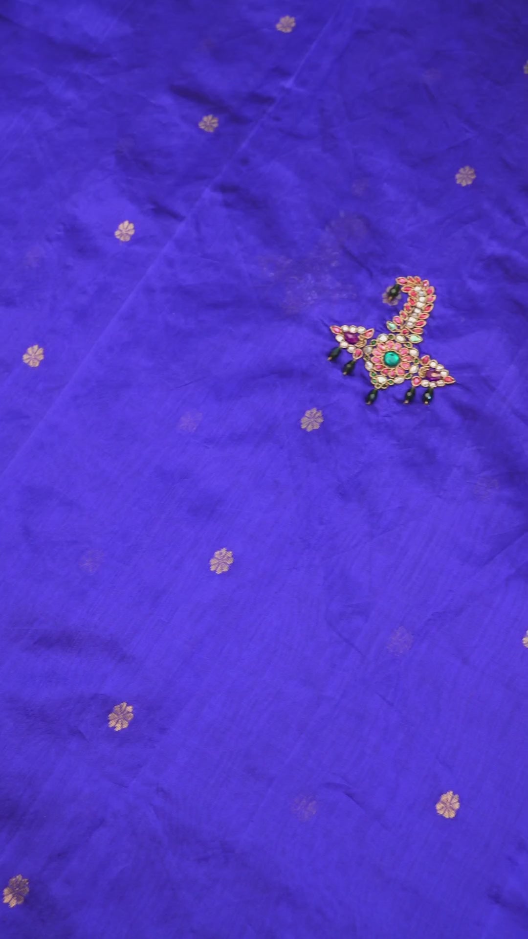 Blue Sarpech Designer Pure Chanderi Silk Saree