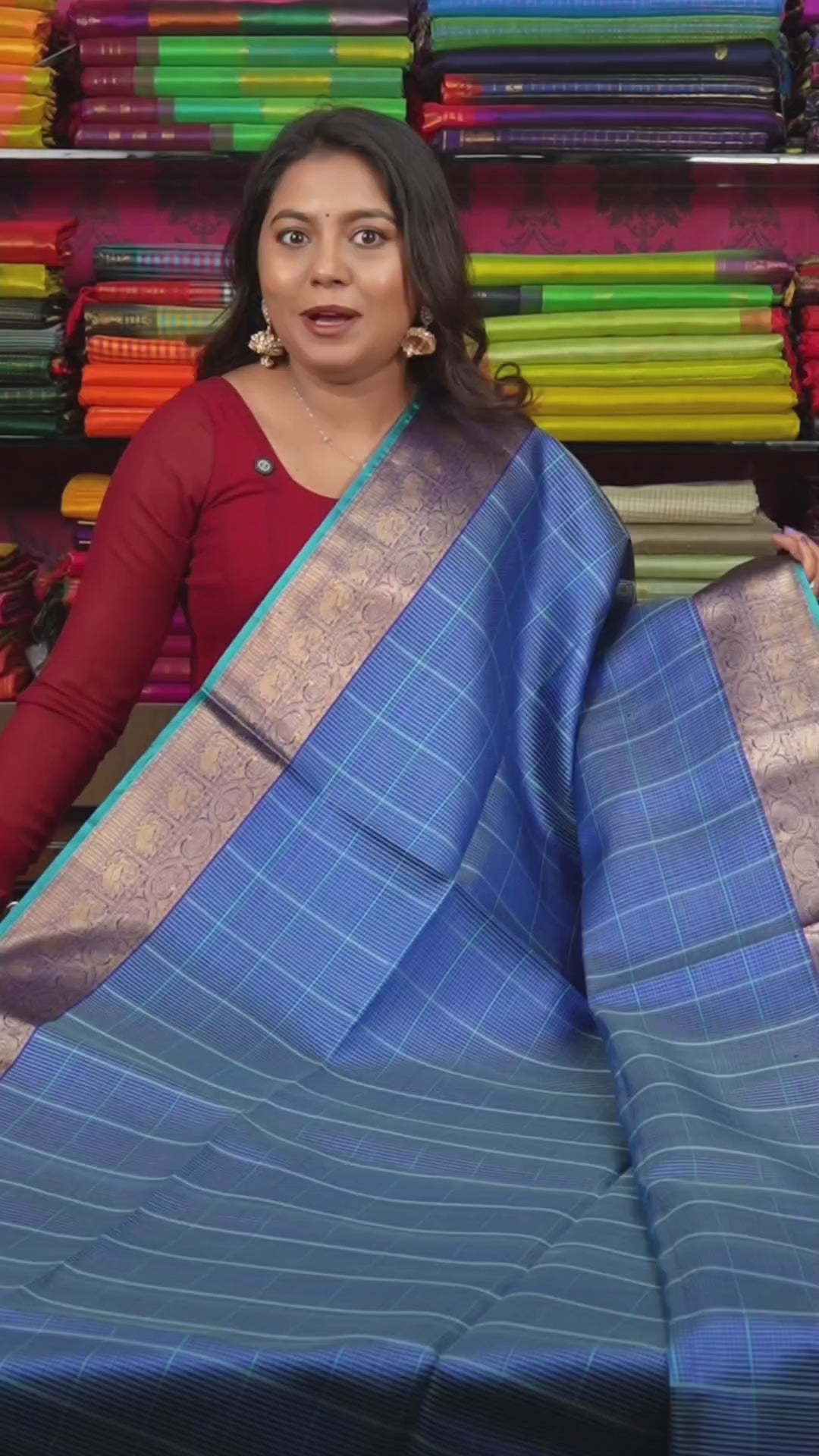 Blue Pure Soft Silk Saree