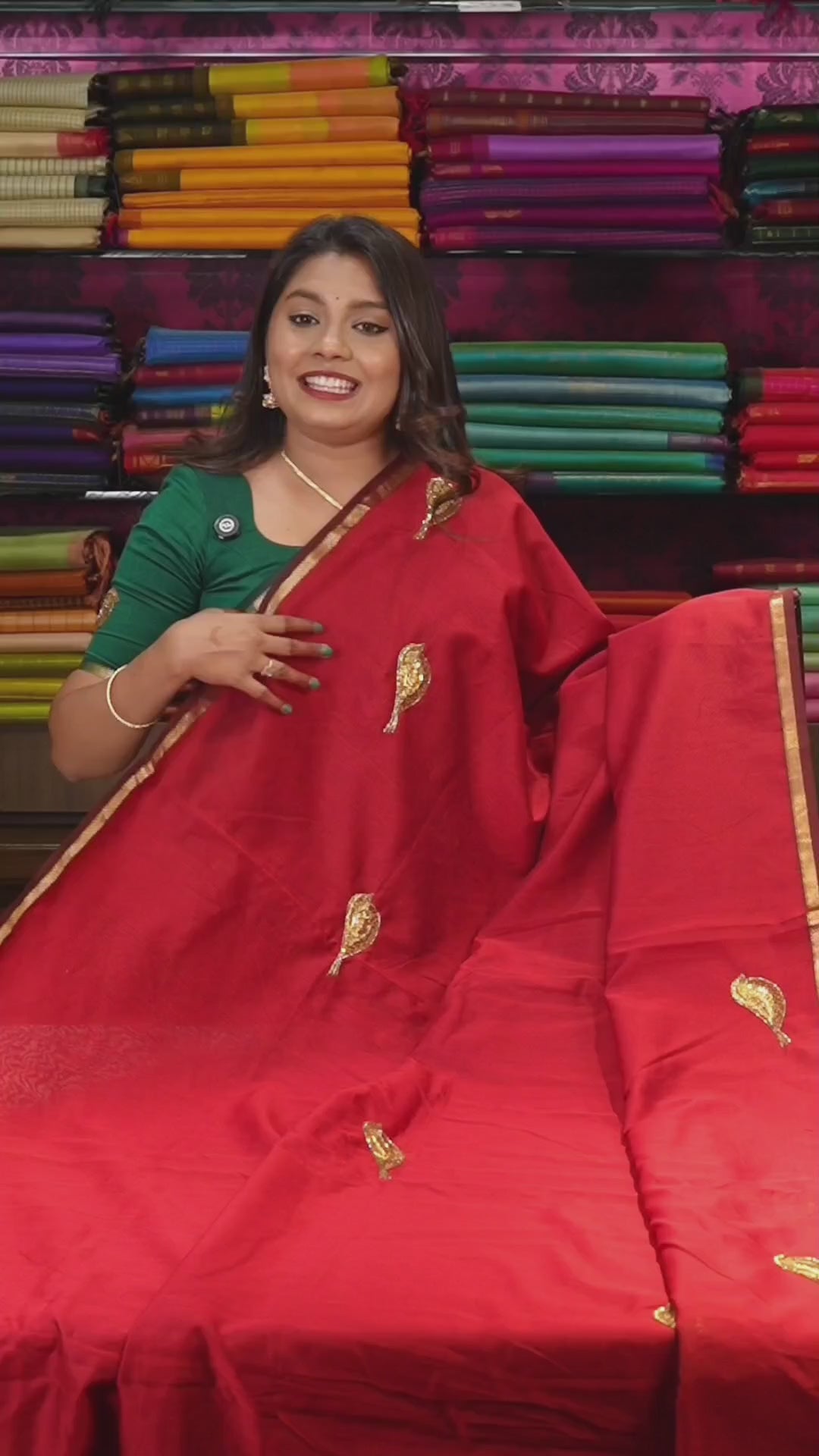 Maroon Singara Chittu Handloom Maheshwari Silk Cotton Saree