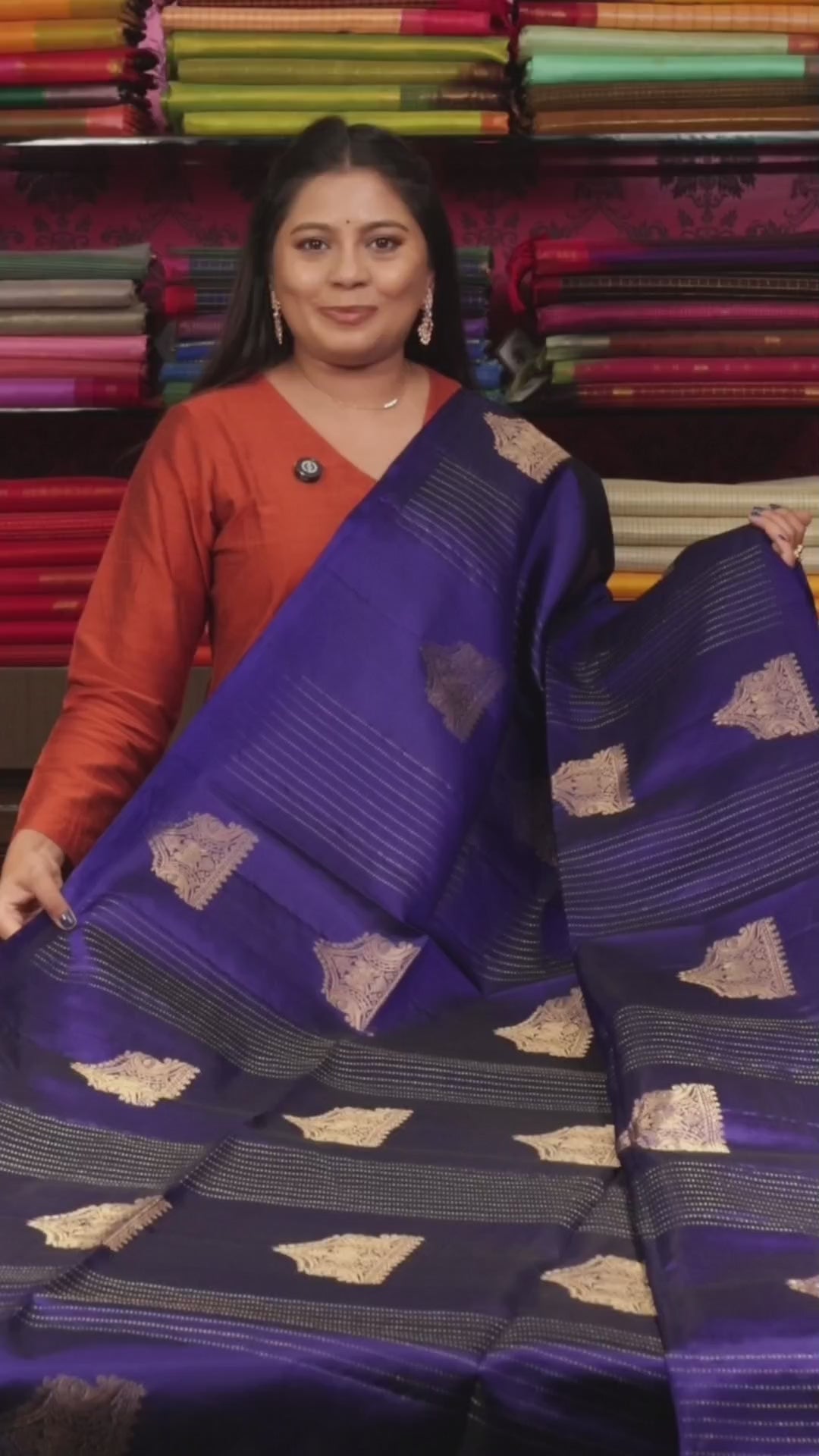 Ms Blue Blue Pure Soft Silk Saree