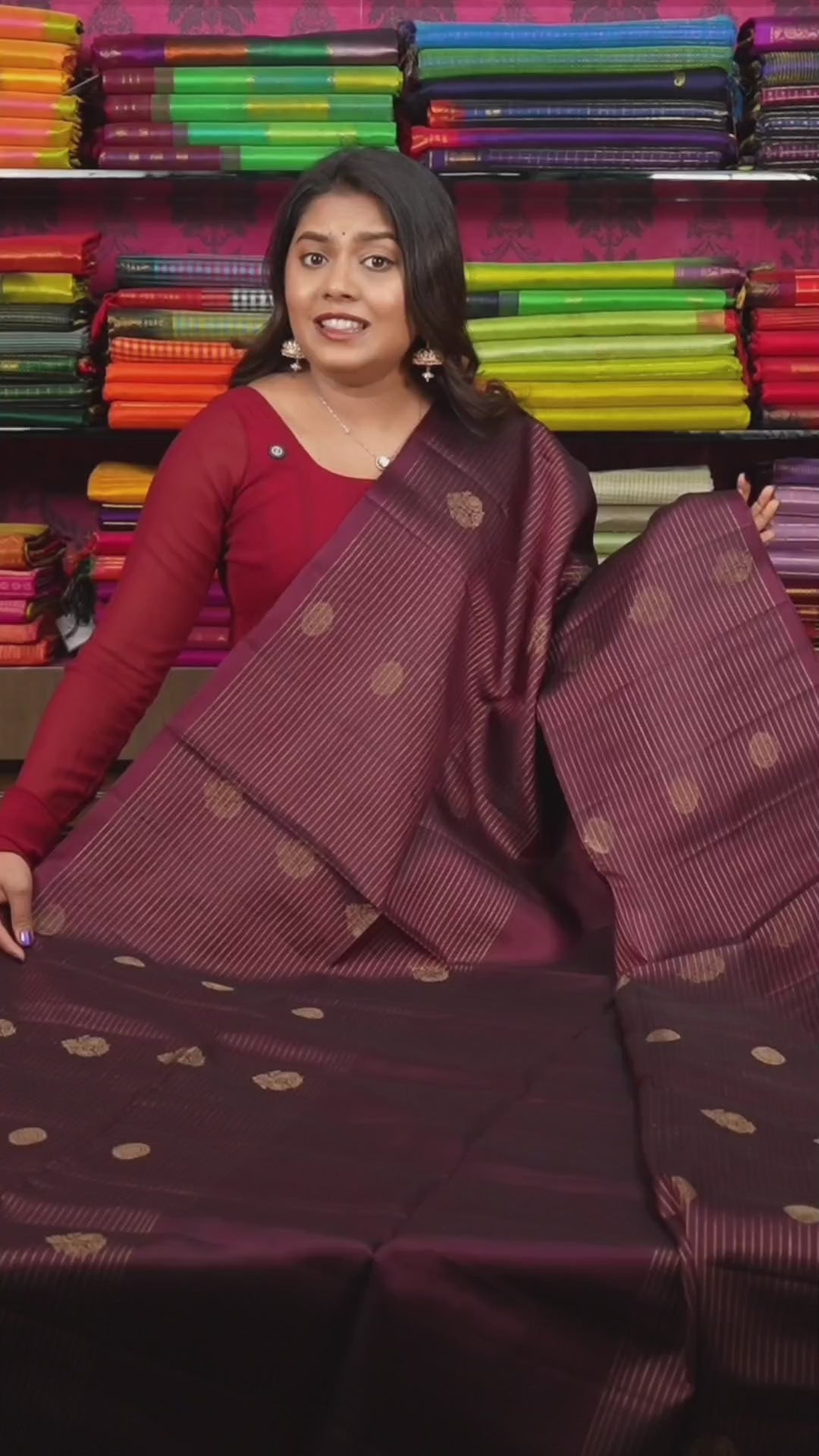 Dark Maroon Pure Soft Silk Saree