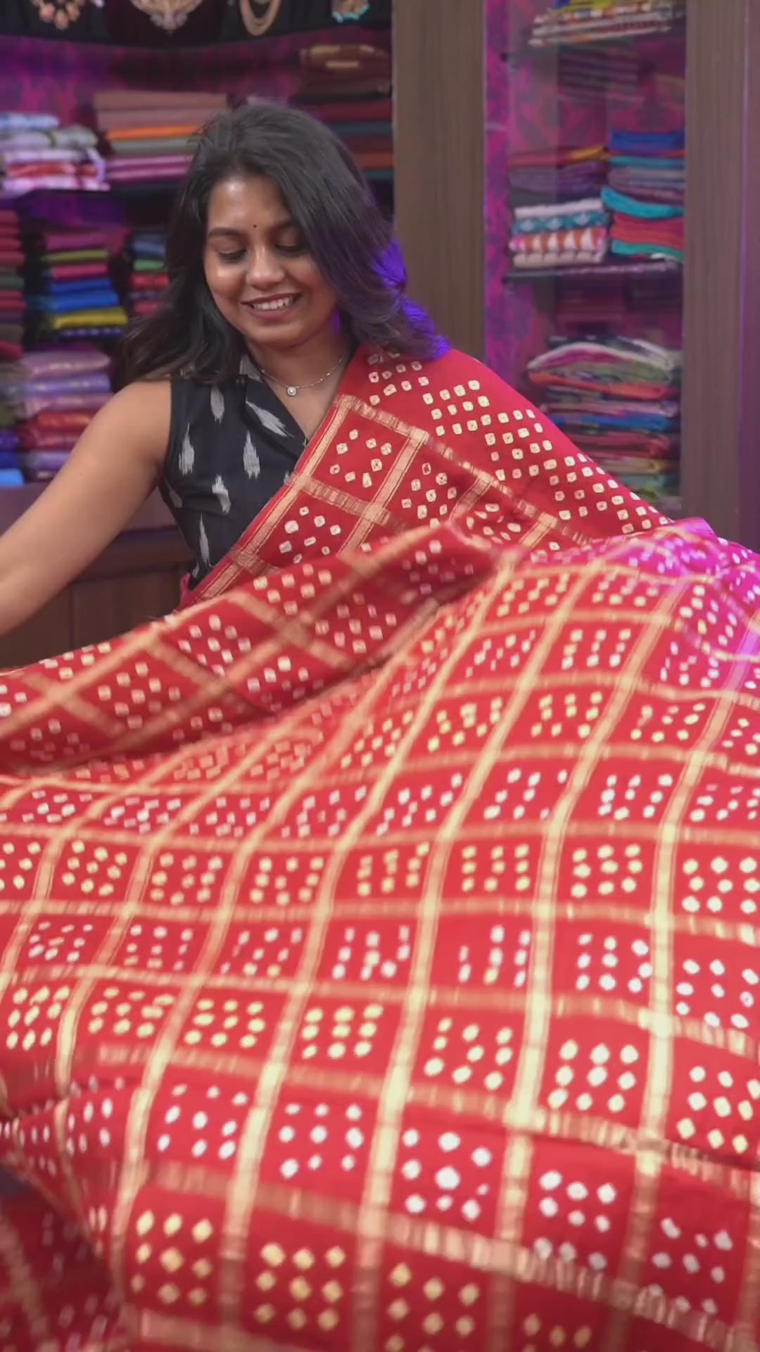 Tomato Red Modal Silk Saree