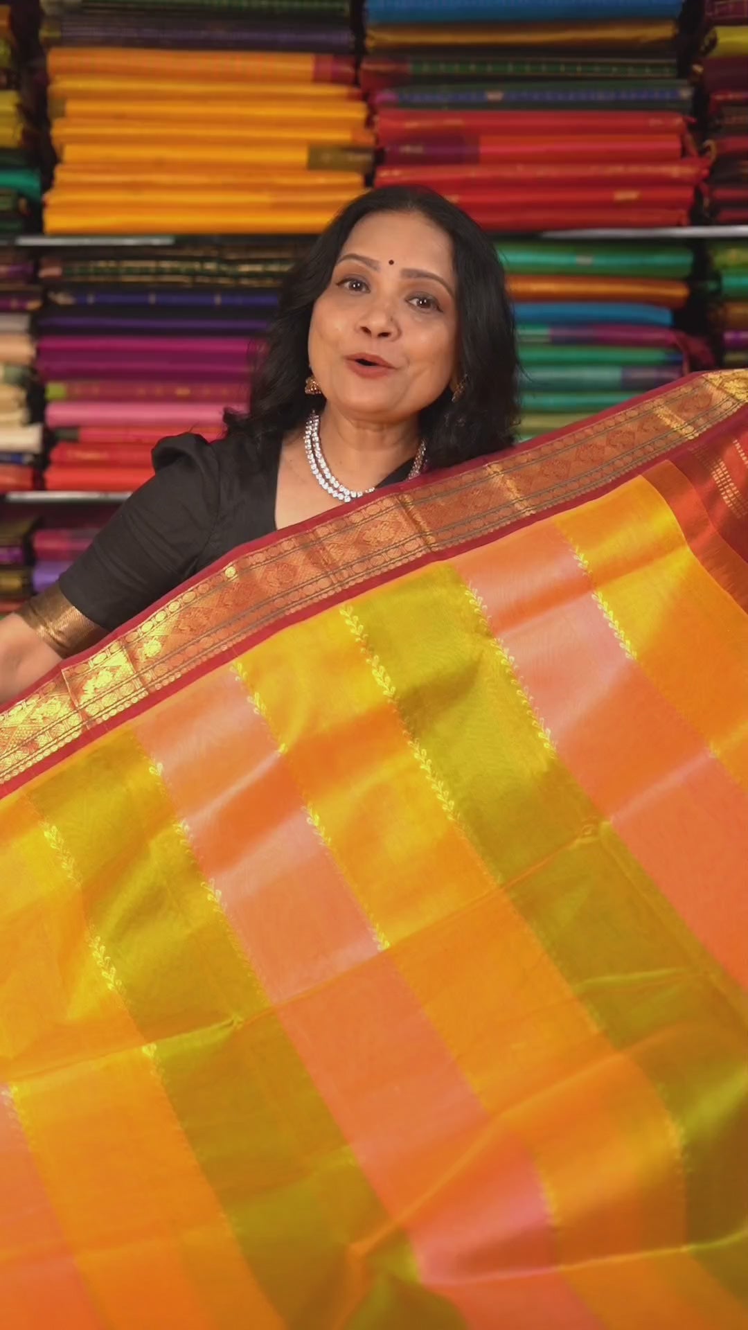 Multi Color With Red Pure Silk Cotton Saree