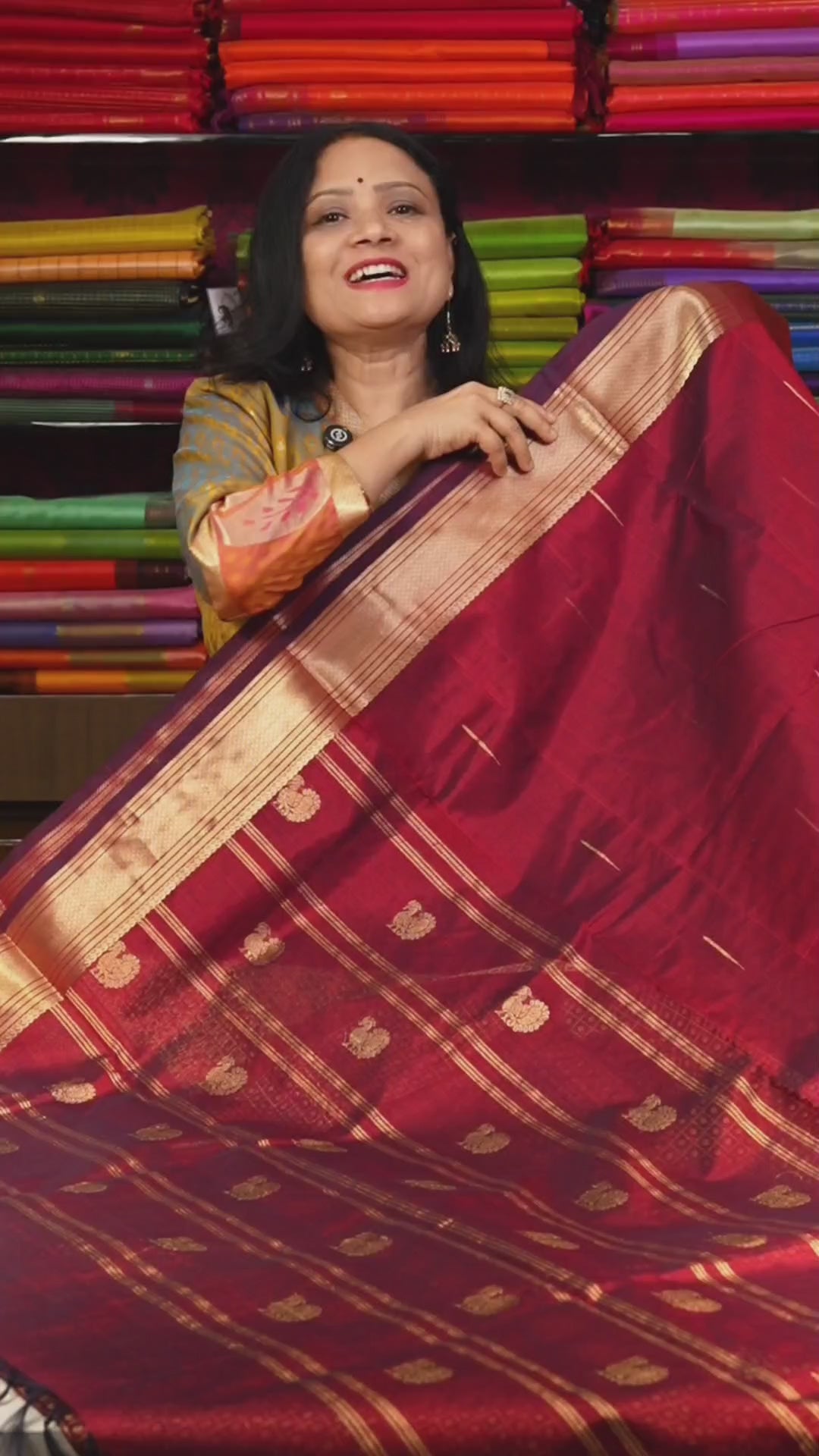 Dark Maroon Chettinad Silk Cotton Saree