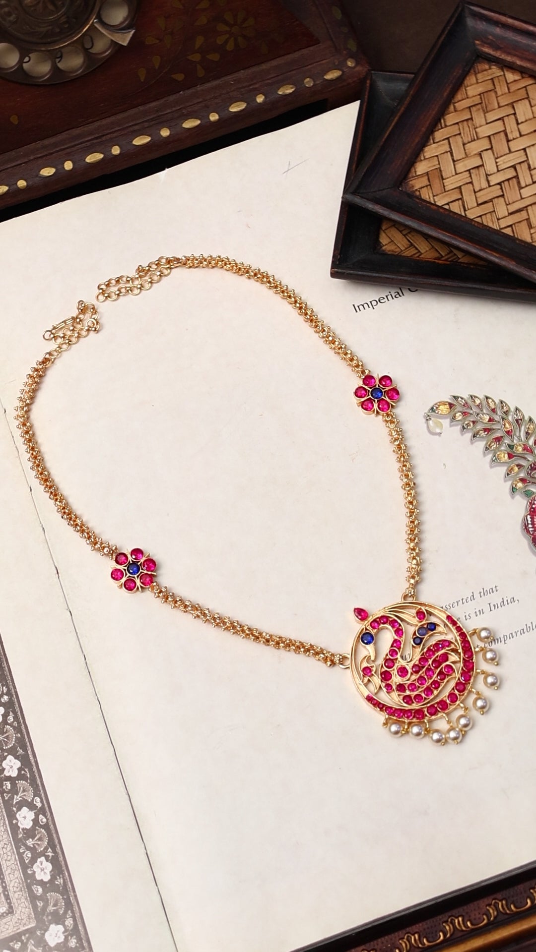 Vanathi Long Chain - Balaji pink