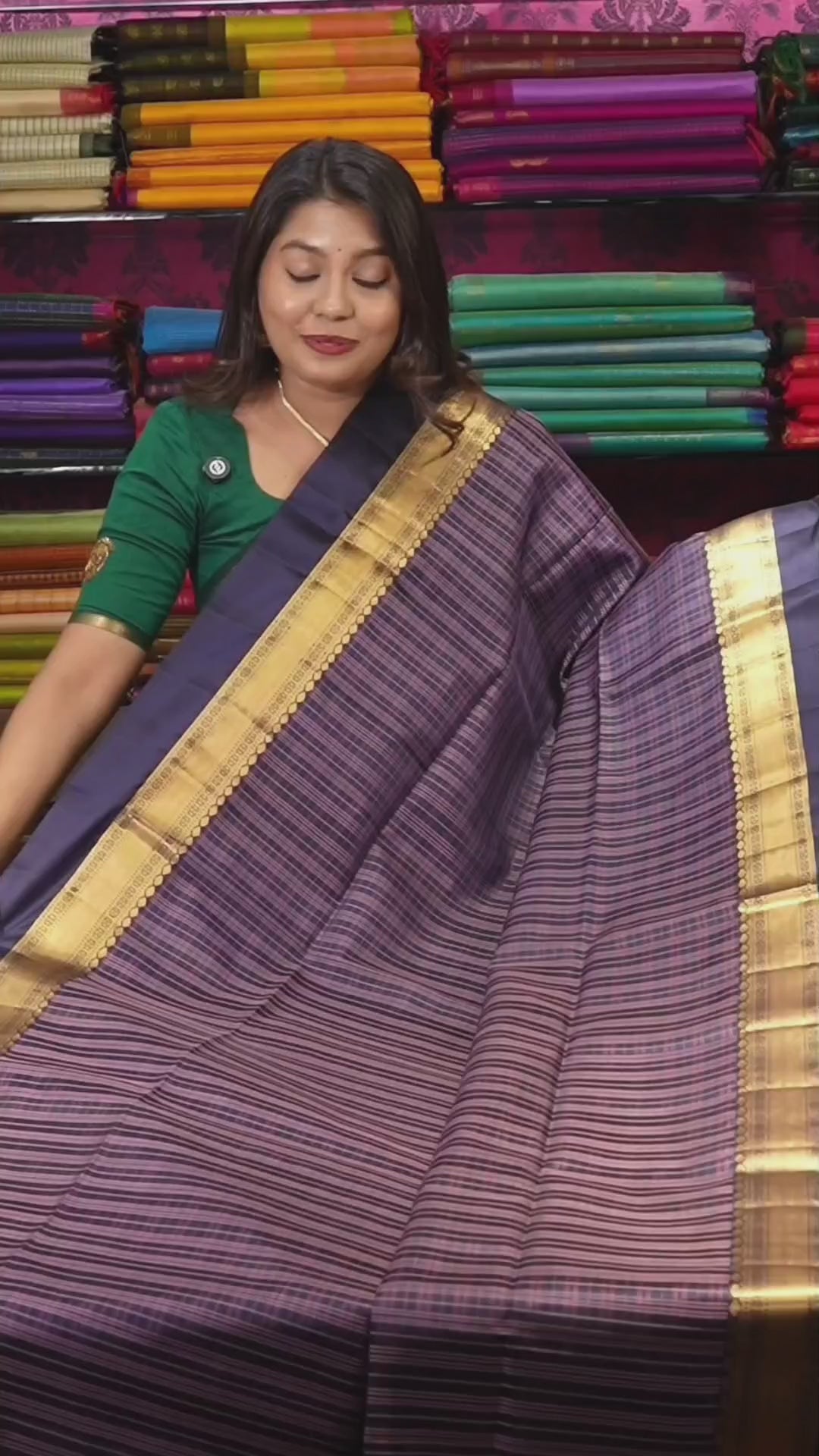 Dark Navy Blue With Pink Pure Pure Soft Silk Saree