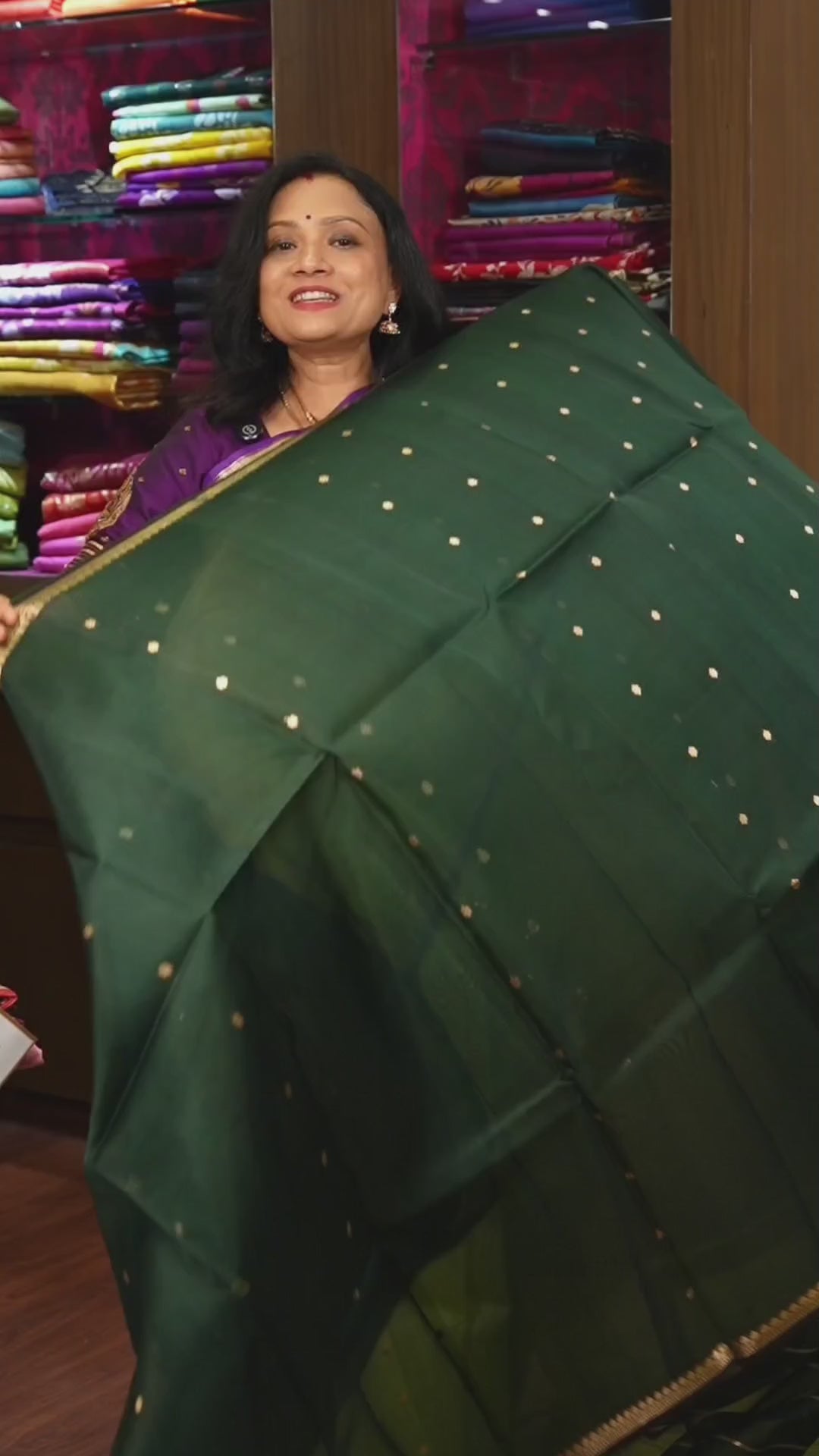 Dark Green  Banarasi Kora Organza Silk saree