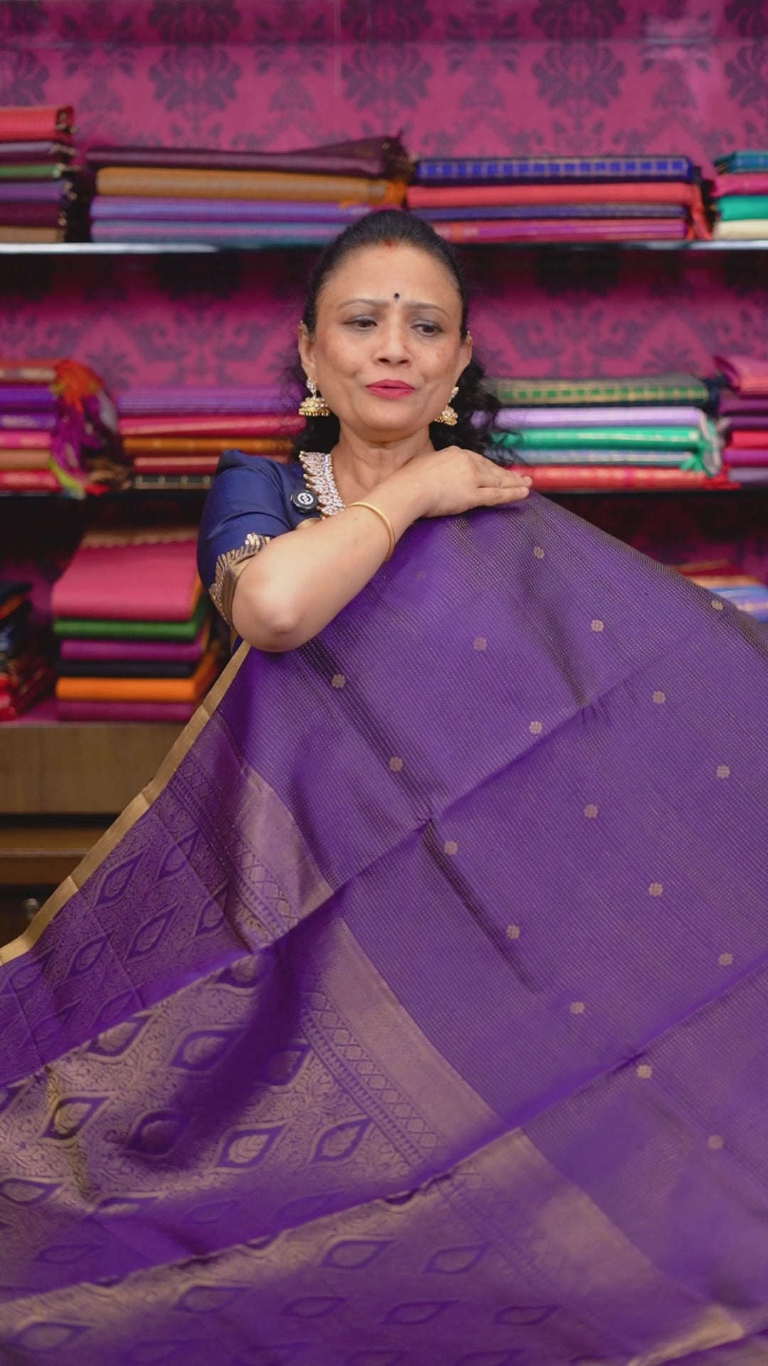 Purple Vairaoosi Pure Soft Silk Saree