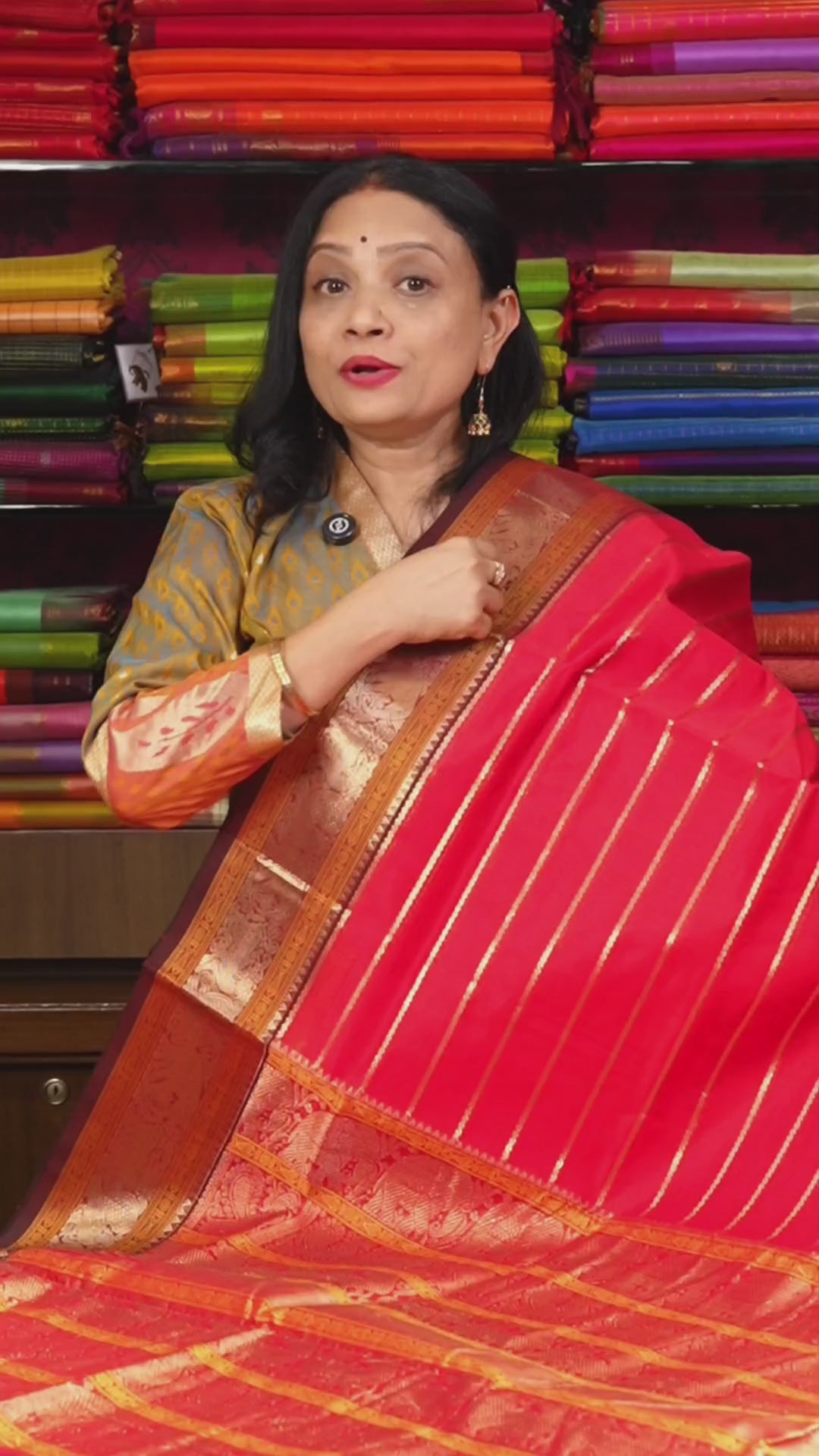 Chilly Red With Coffee Brown  Chettinad Silk Cotton Saree