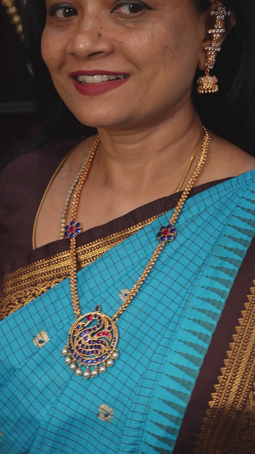 Vanathi Long Chain - Blue