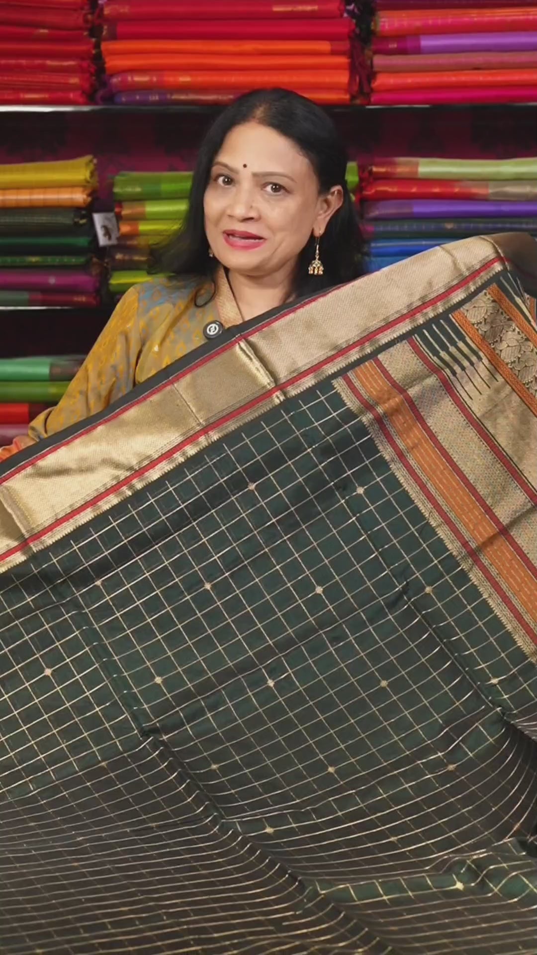 Meenakshi Green Chettinad Silk Cotton Saree