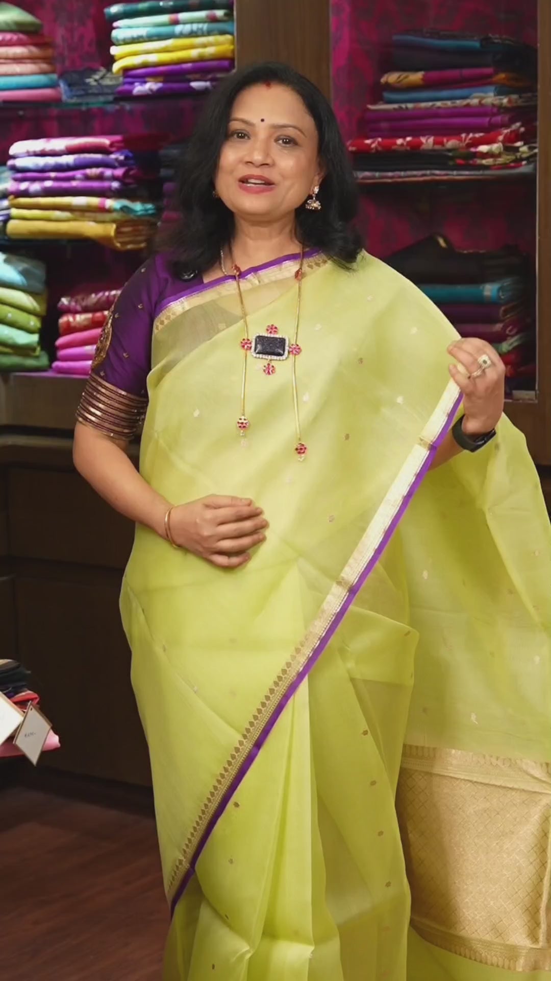 Pastel Pista Green Banarasi Kora Organza Silk saree