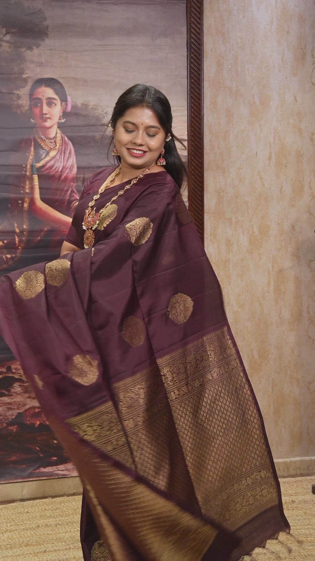 Araku Maroon Pure Soft Silk Saree