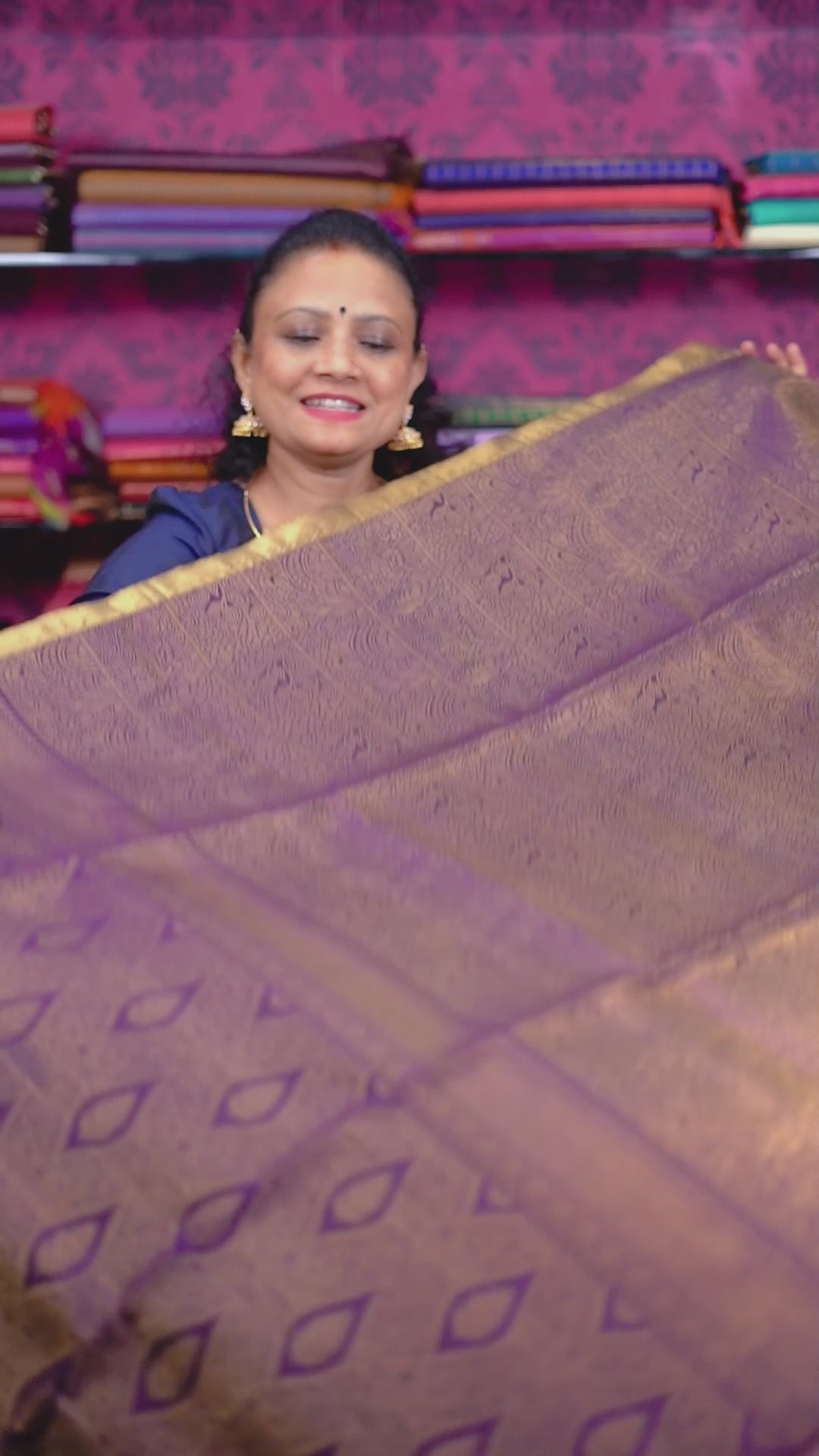 Deep Purple Raising Border Pure Soft Silk Saree