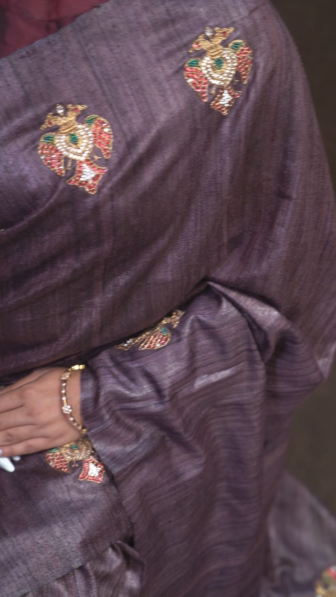 Ganda Berunda Pure Tussar Silk Saree
