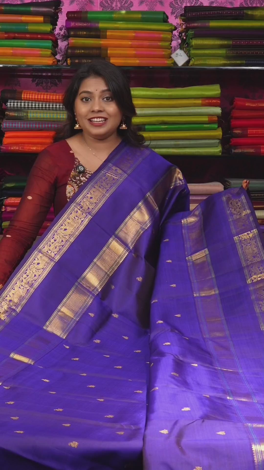 Violet Pure Kanchivaram Silk Saree