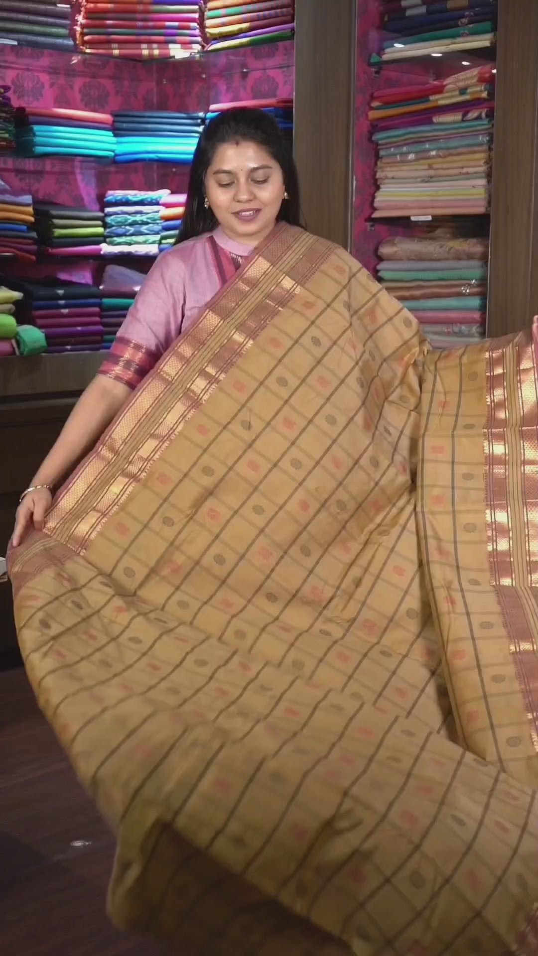 Mustard Brown Budget Silk Cotton Saree