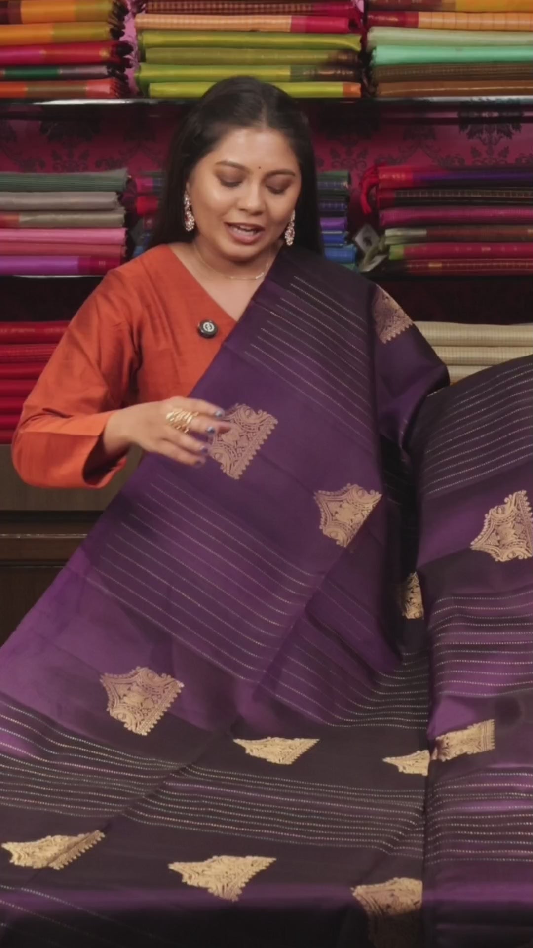 Purple Pure Soft Silk Saree