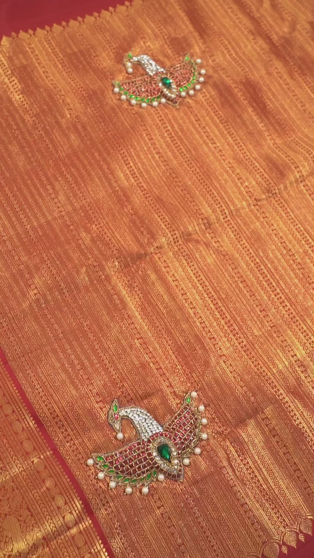 Peacock Blue Mayapakshi Designer Pure Kanchivaram Silk Saree