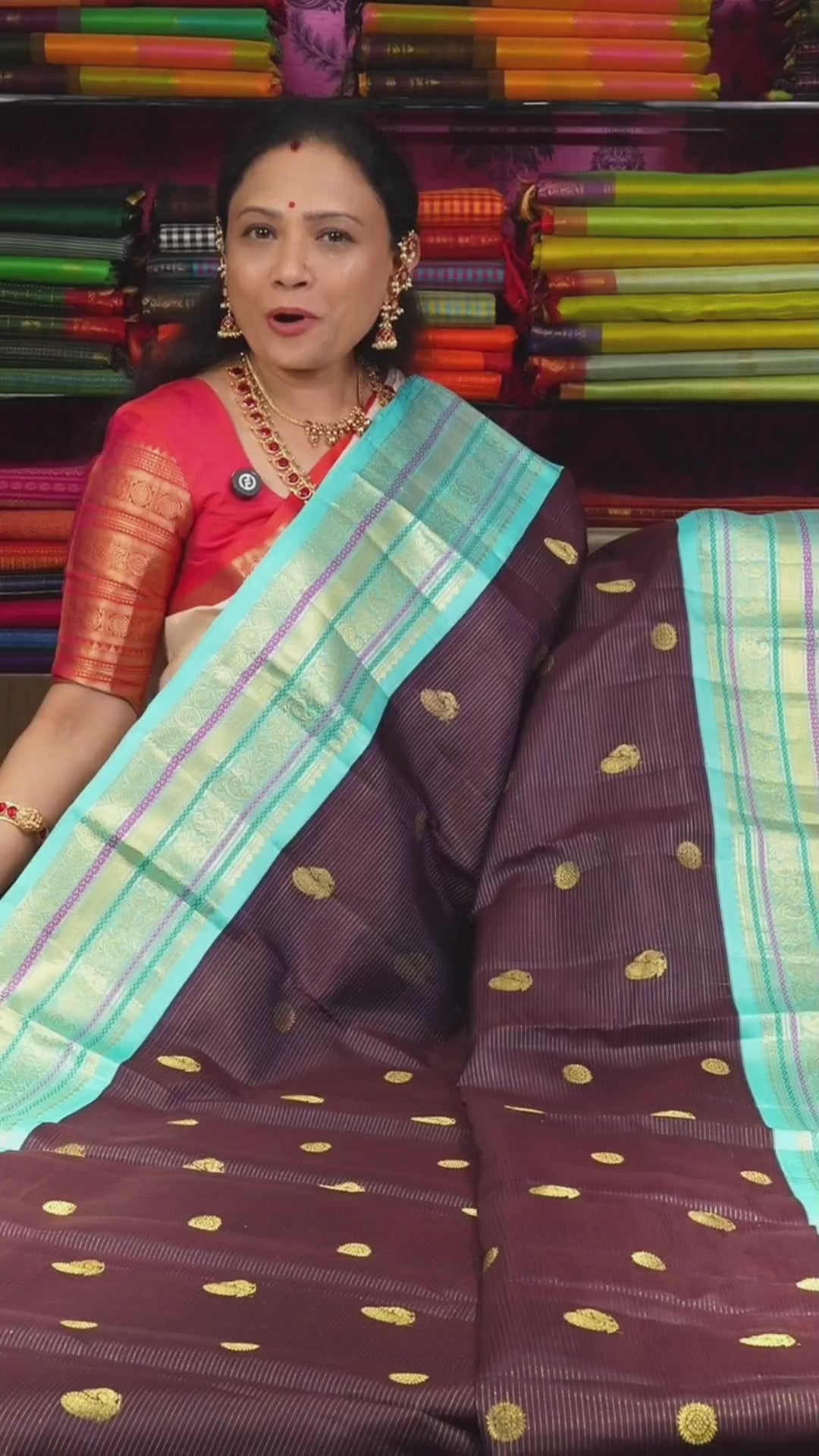 Navy Blue With Blue Pure Kanchivaram Silk Saree