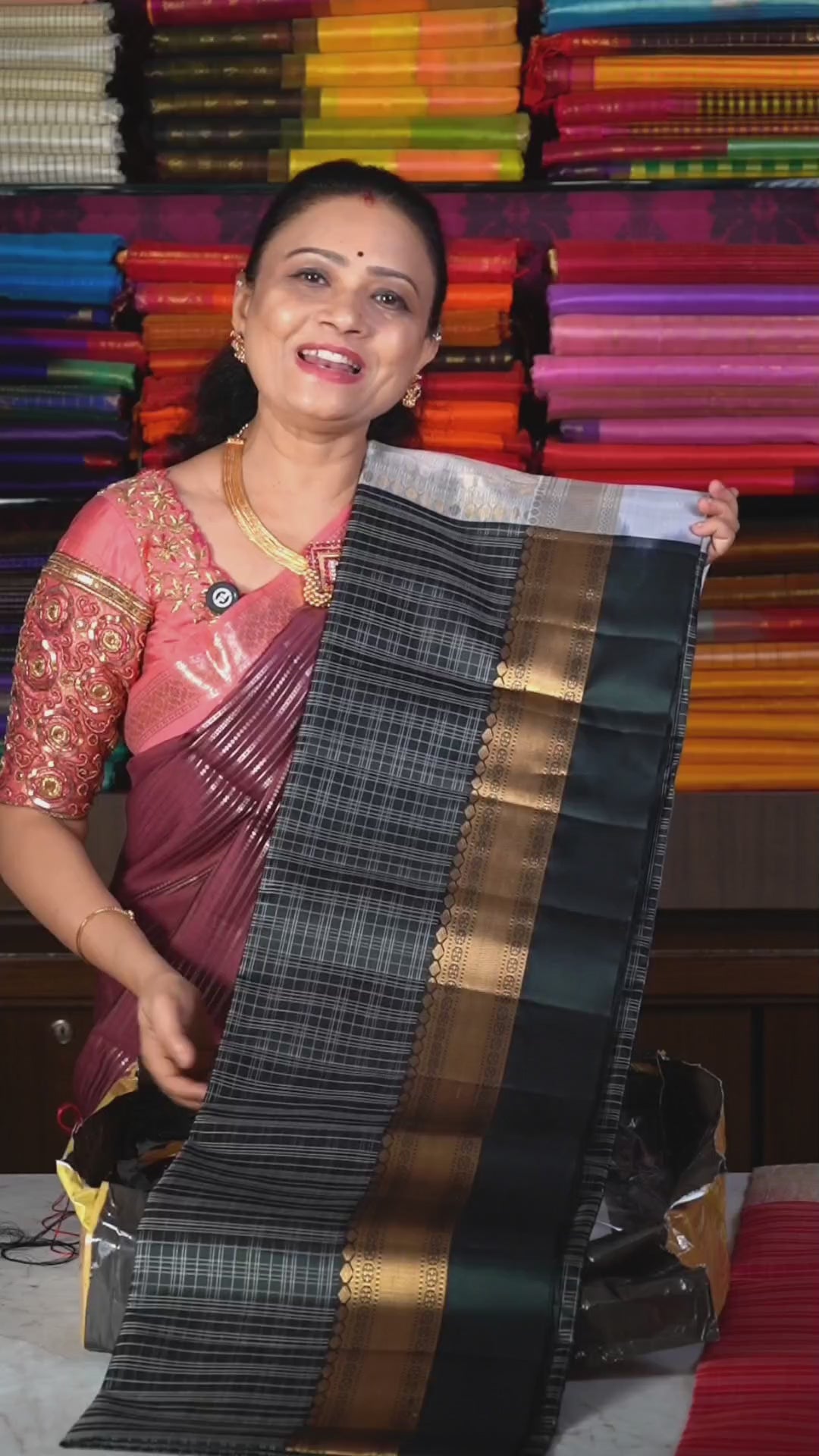 Bottle Green With Grey Pure Soft Silk Saree