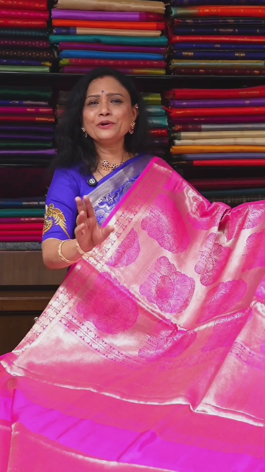 Magenta Pink Banarasi Silk Saree