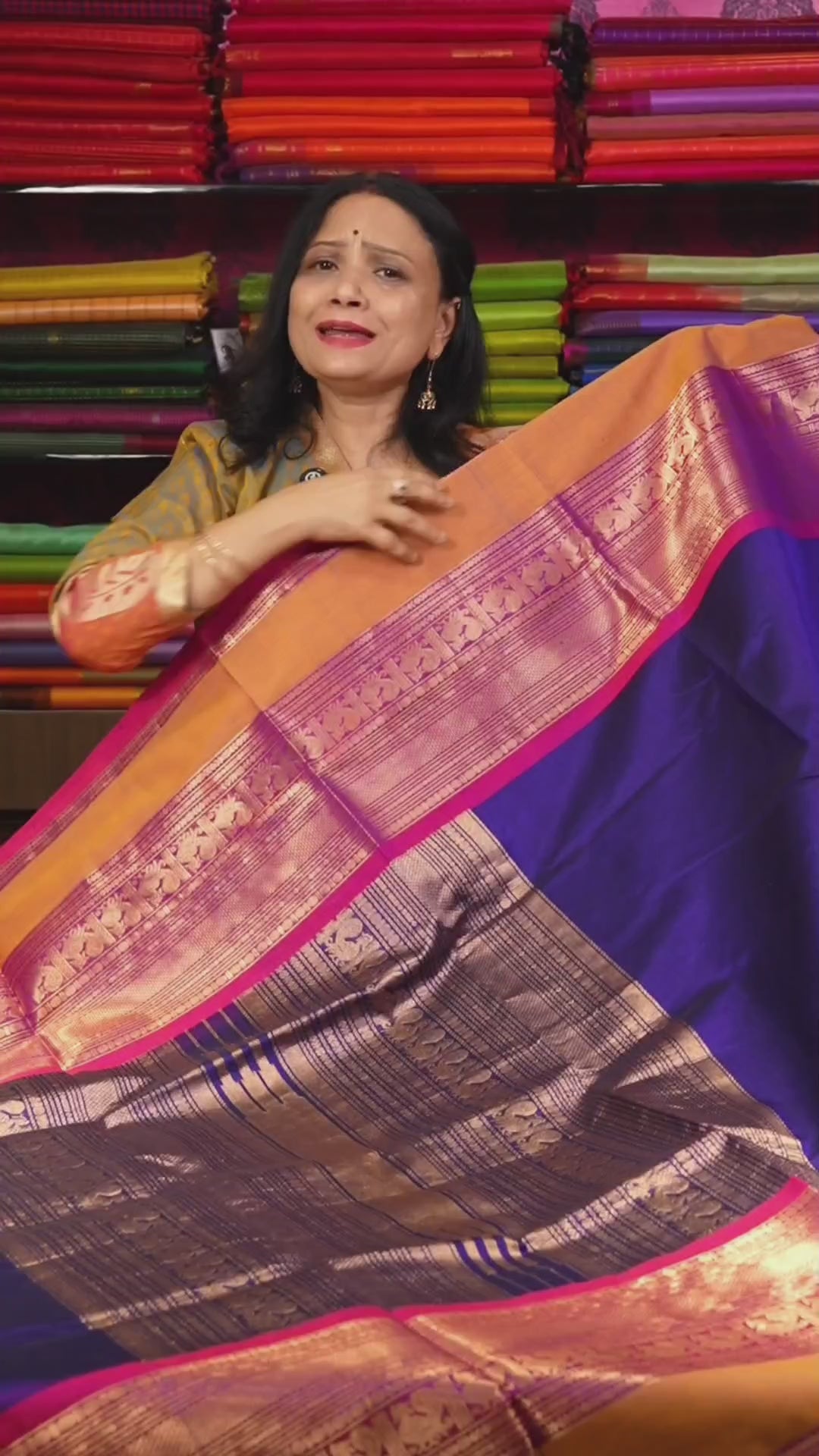 Violet Chettinad Silk Cotton Saree