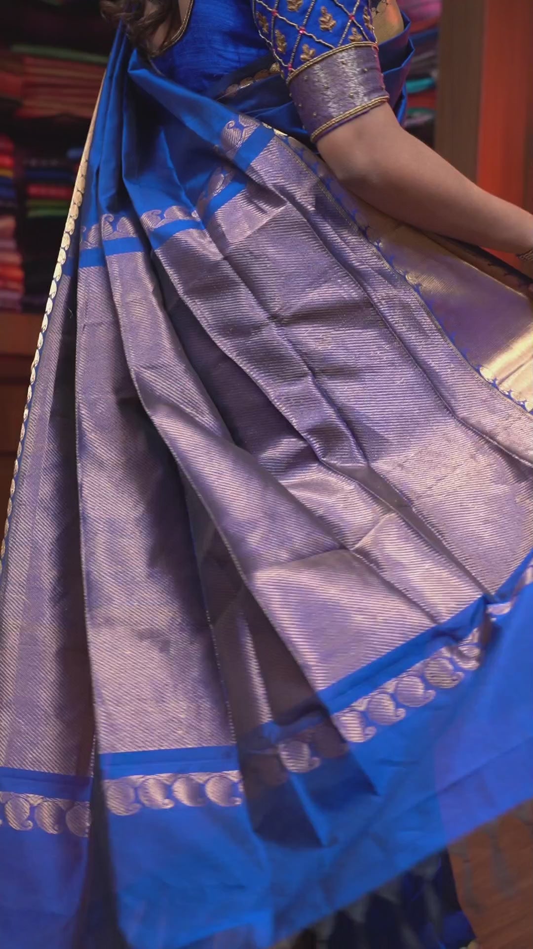 Royal Blue Pure Silk Cotton Saree