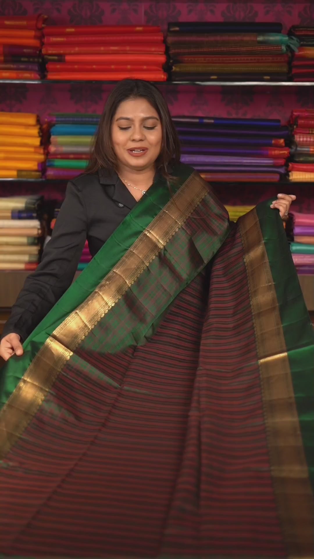 Bottle Green With Pink Pure Soft Silk Saree