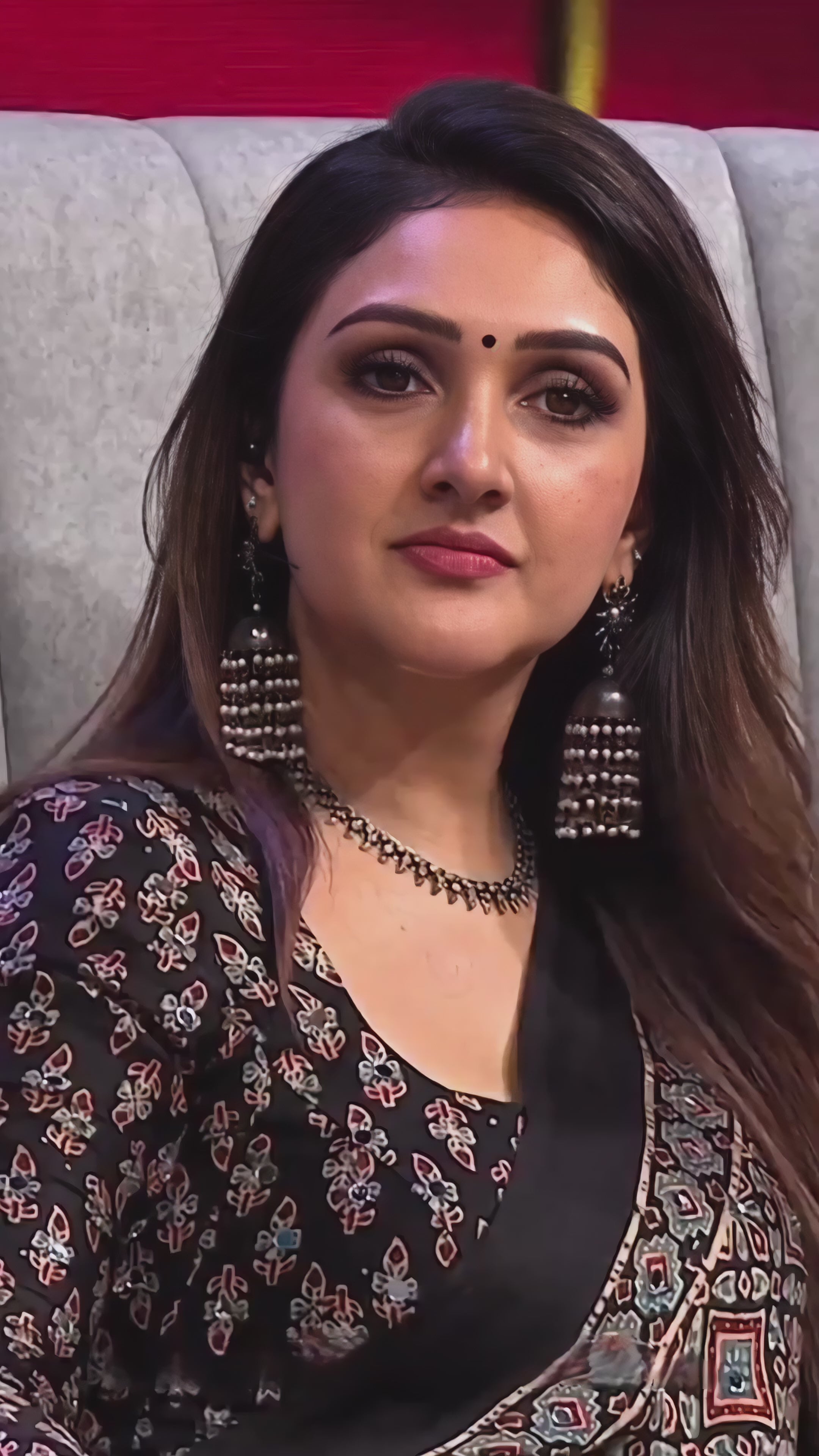 Sridevi  Ajrakh Mirror Work Modal Silk Saree
