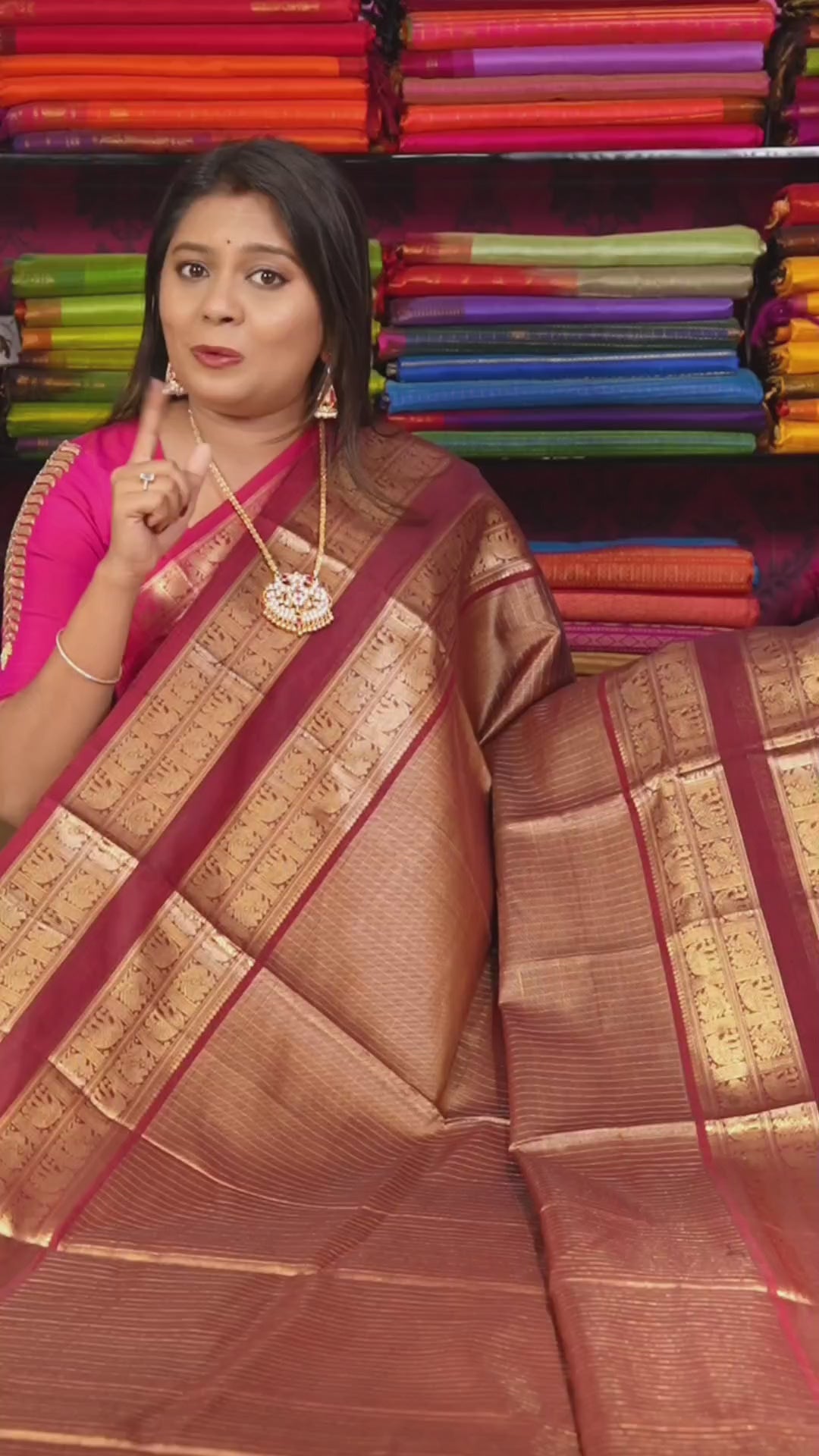Maroon With Golden Chettinad Silk Cotton Saree