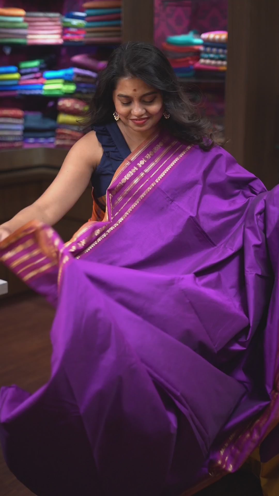 Purple Semi Silk Cotton Saree