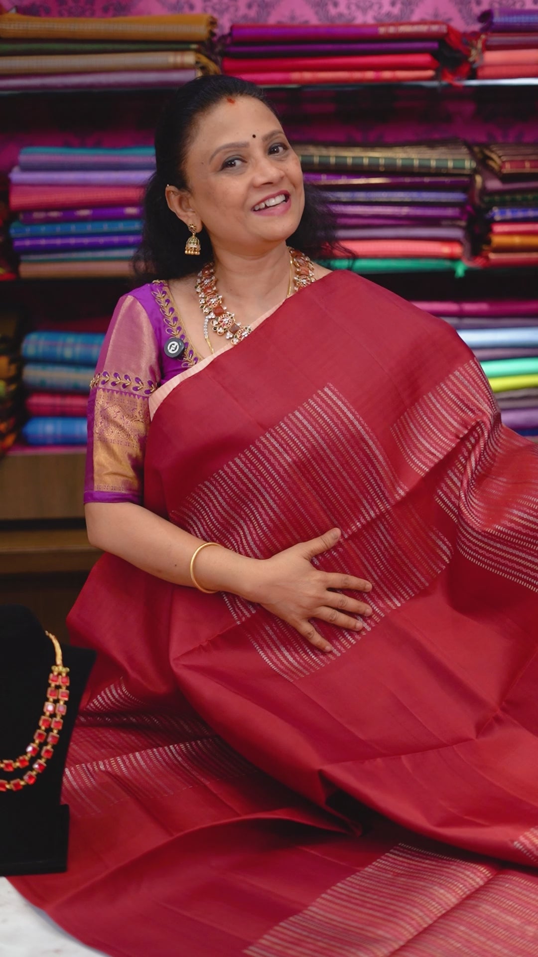 Maroon Pure Soft Silk Saree