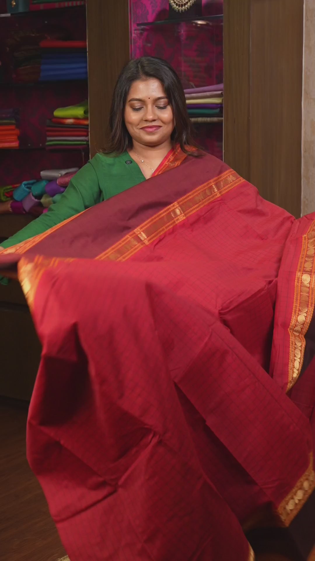 Red With Maroon Budget Silk Cotton Saree