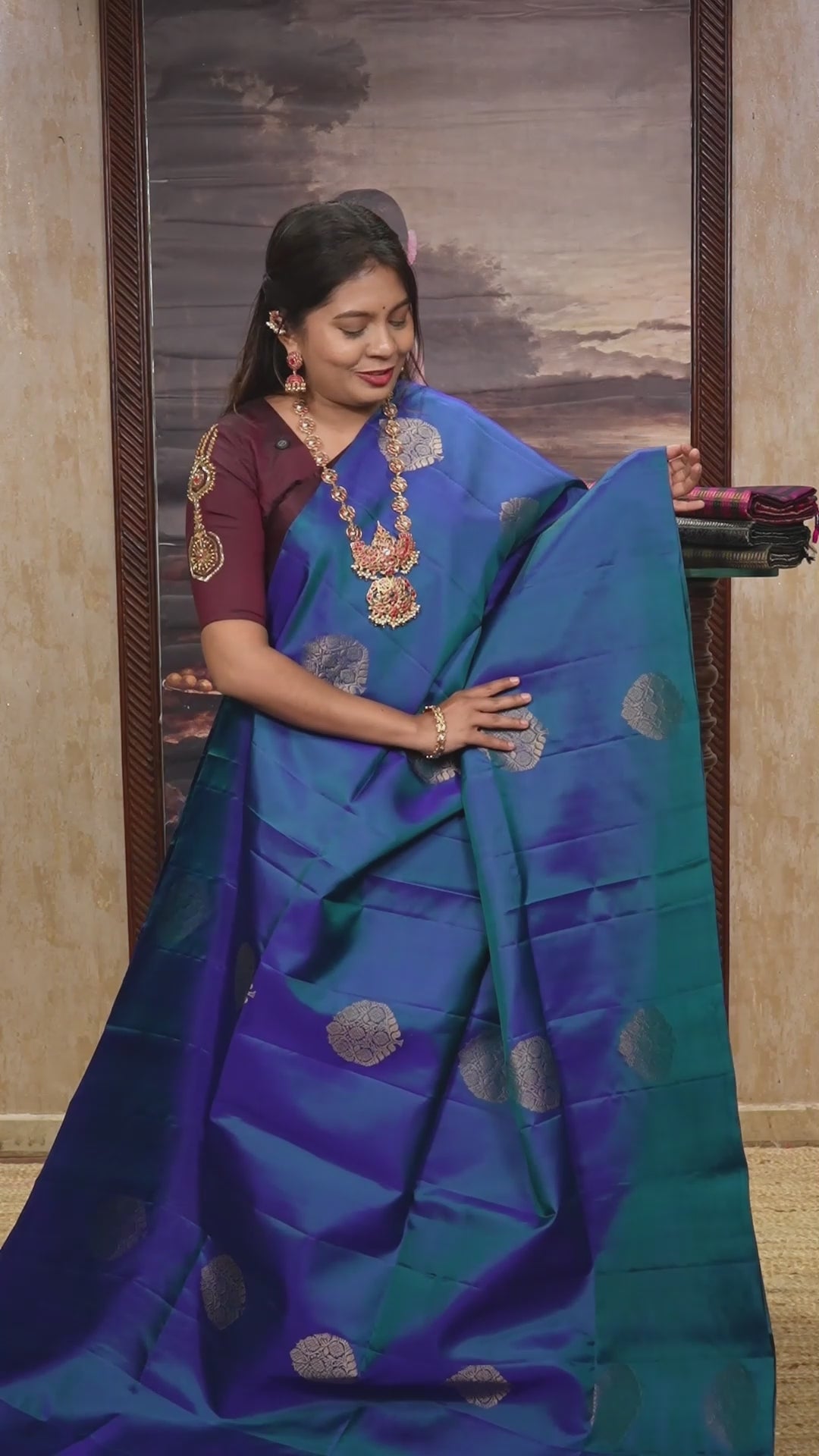 Blue Pure Soft Silk Saree