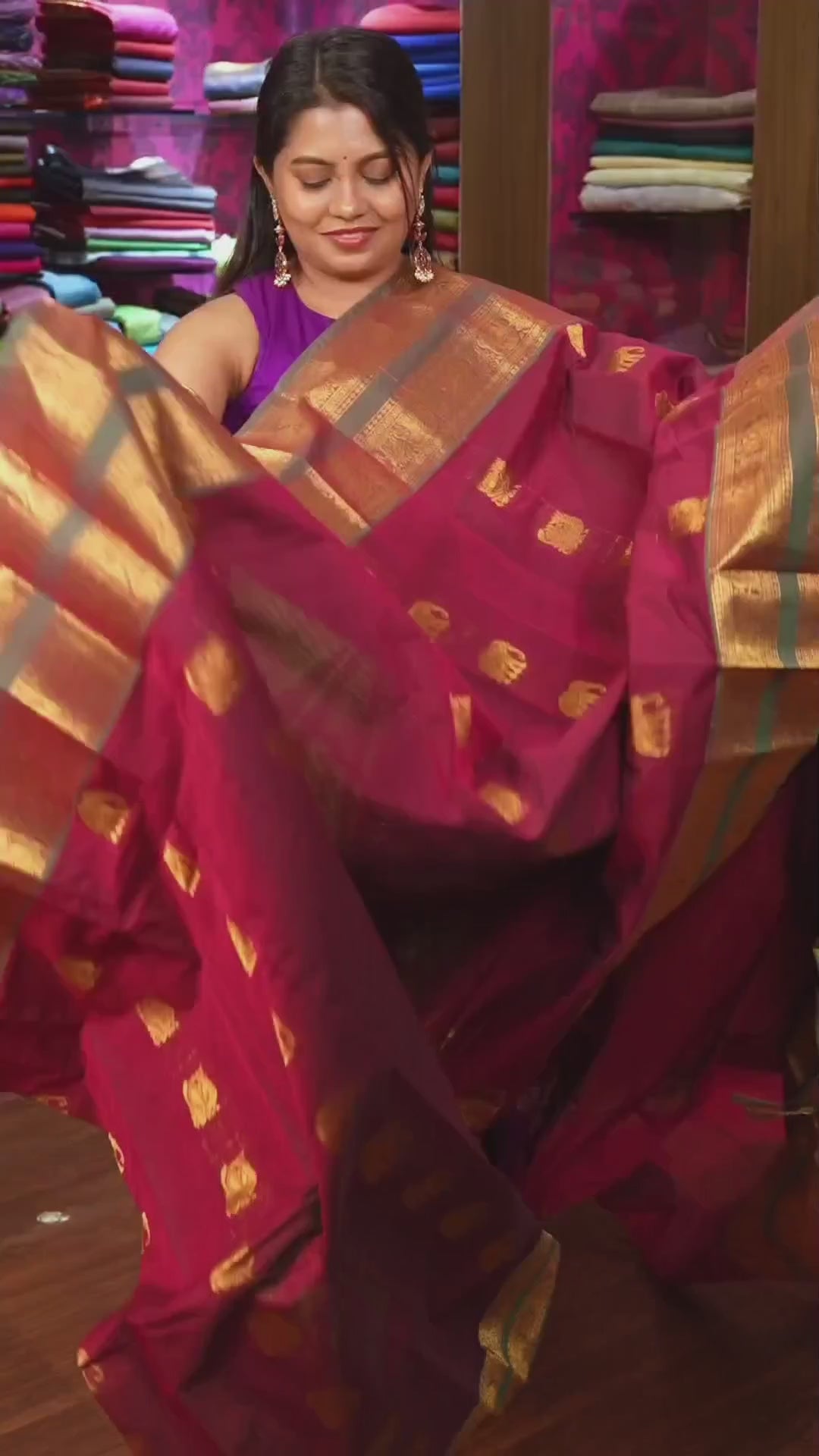 Purple With Grey Kanchi Cotton Saree
