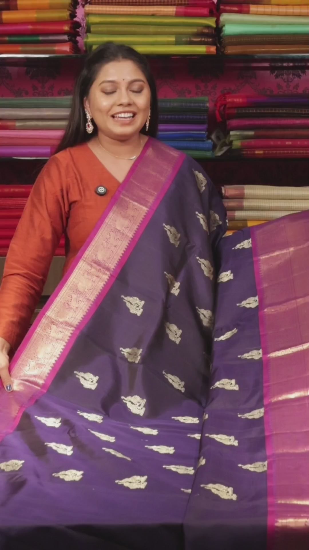 Purple With Magenta Pink Budget Kanchivaram Silk Saree