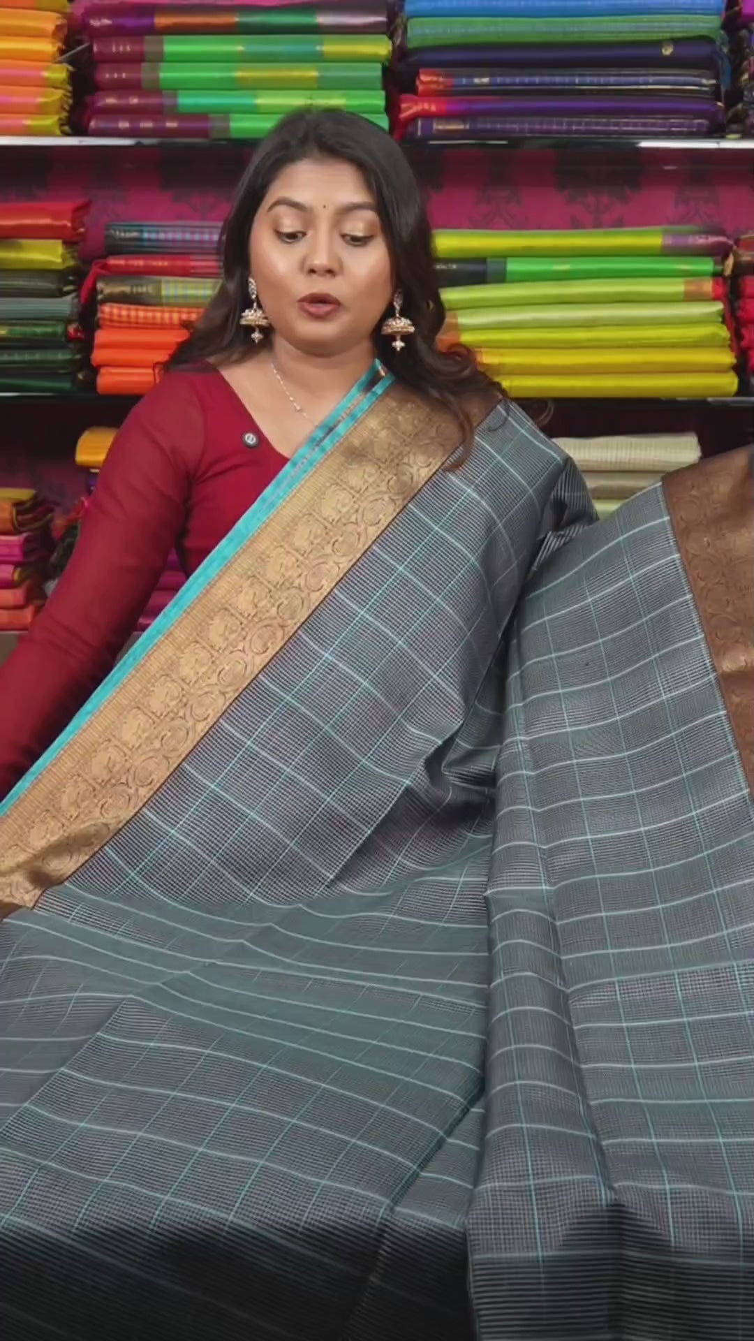 Grey Pure Soft Silk Saree