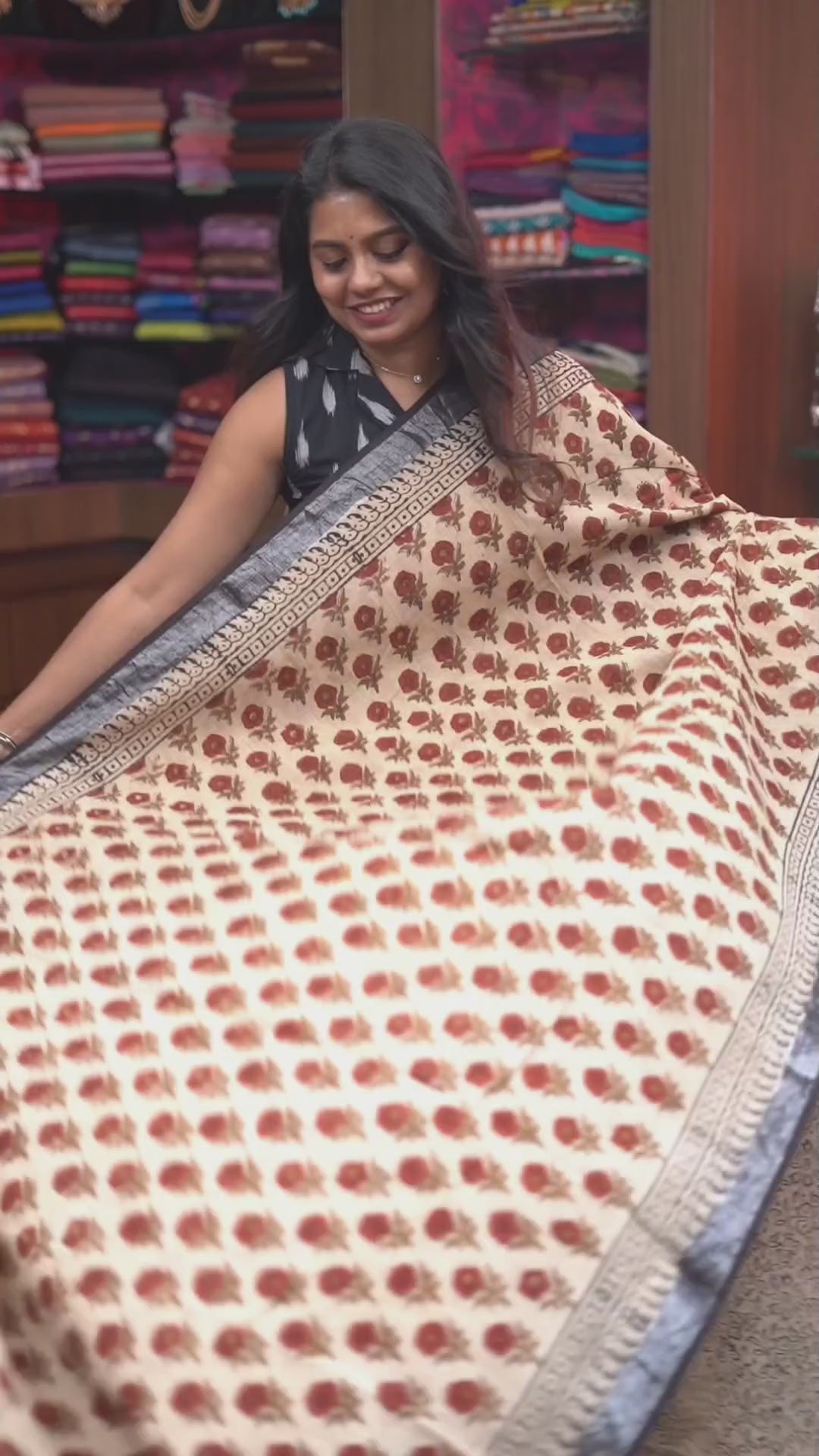 Sandal Linen Cotton Saree