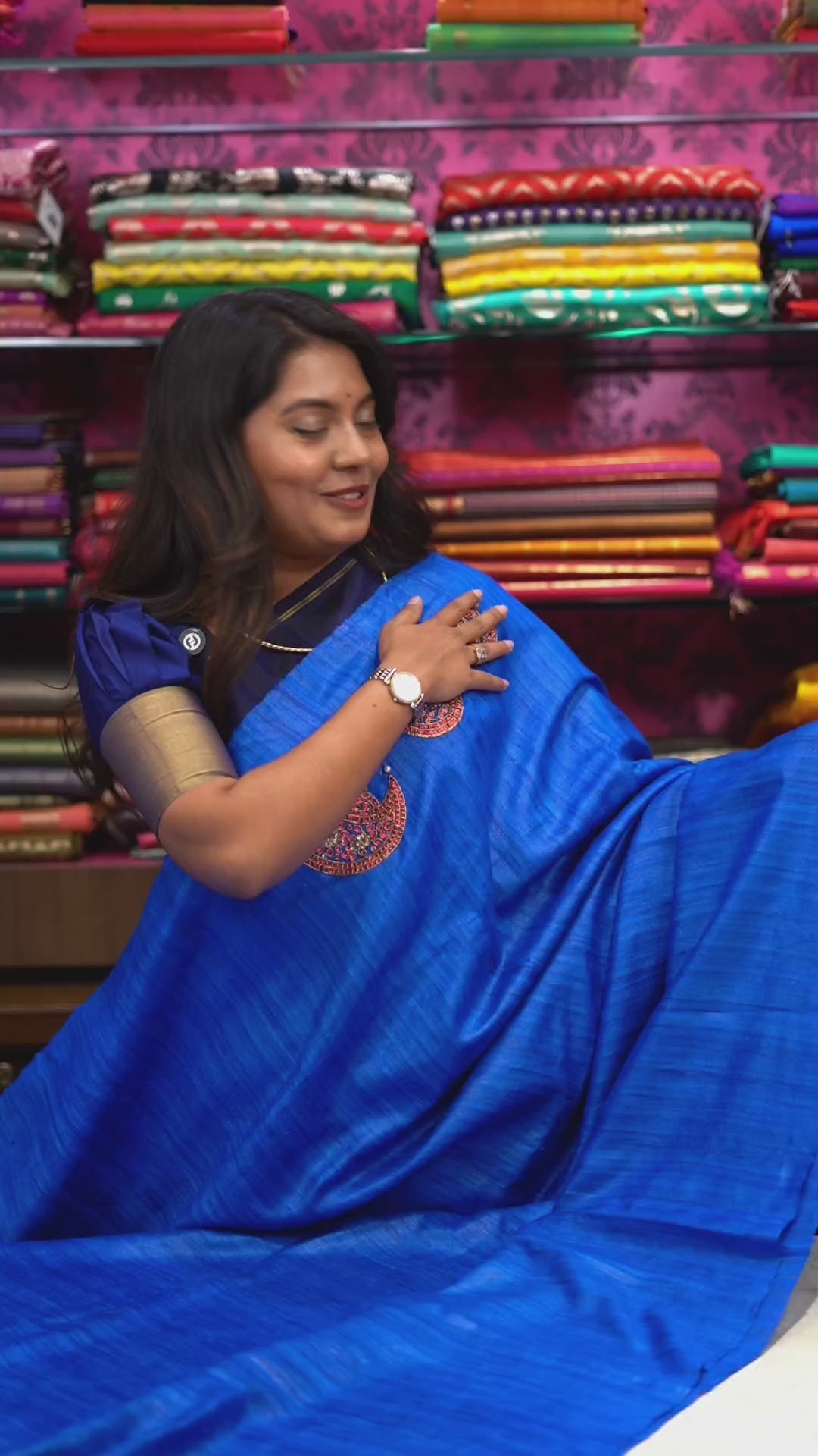 Chandran Suriyan  Designer Pure Tussar Silk Saree