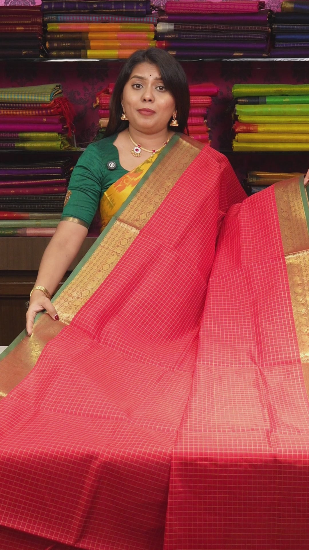 Chilly Red Chettinad Silk Cotton Saree