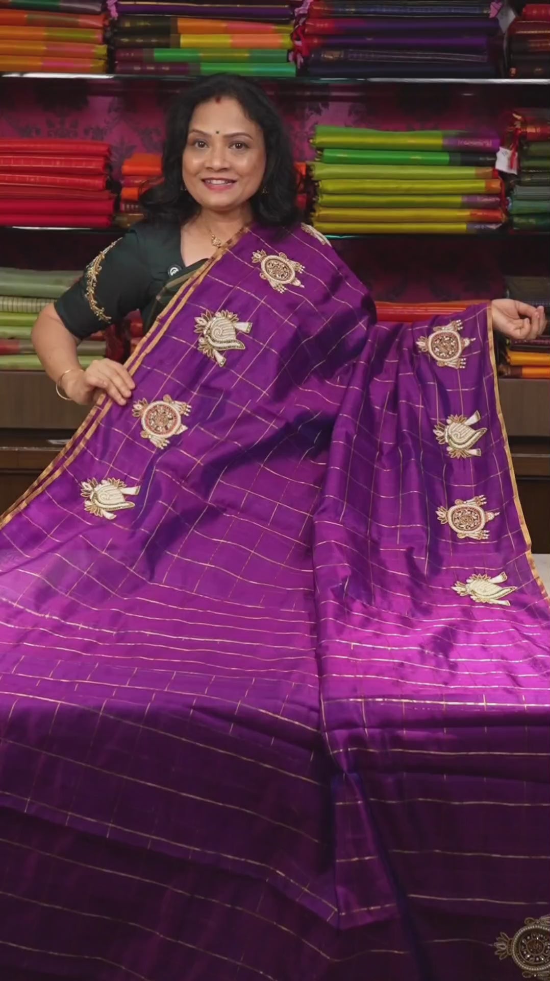 Purple Venkatathiri Katan Chanderi Silk Saree
