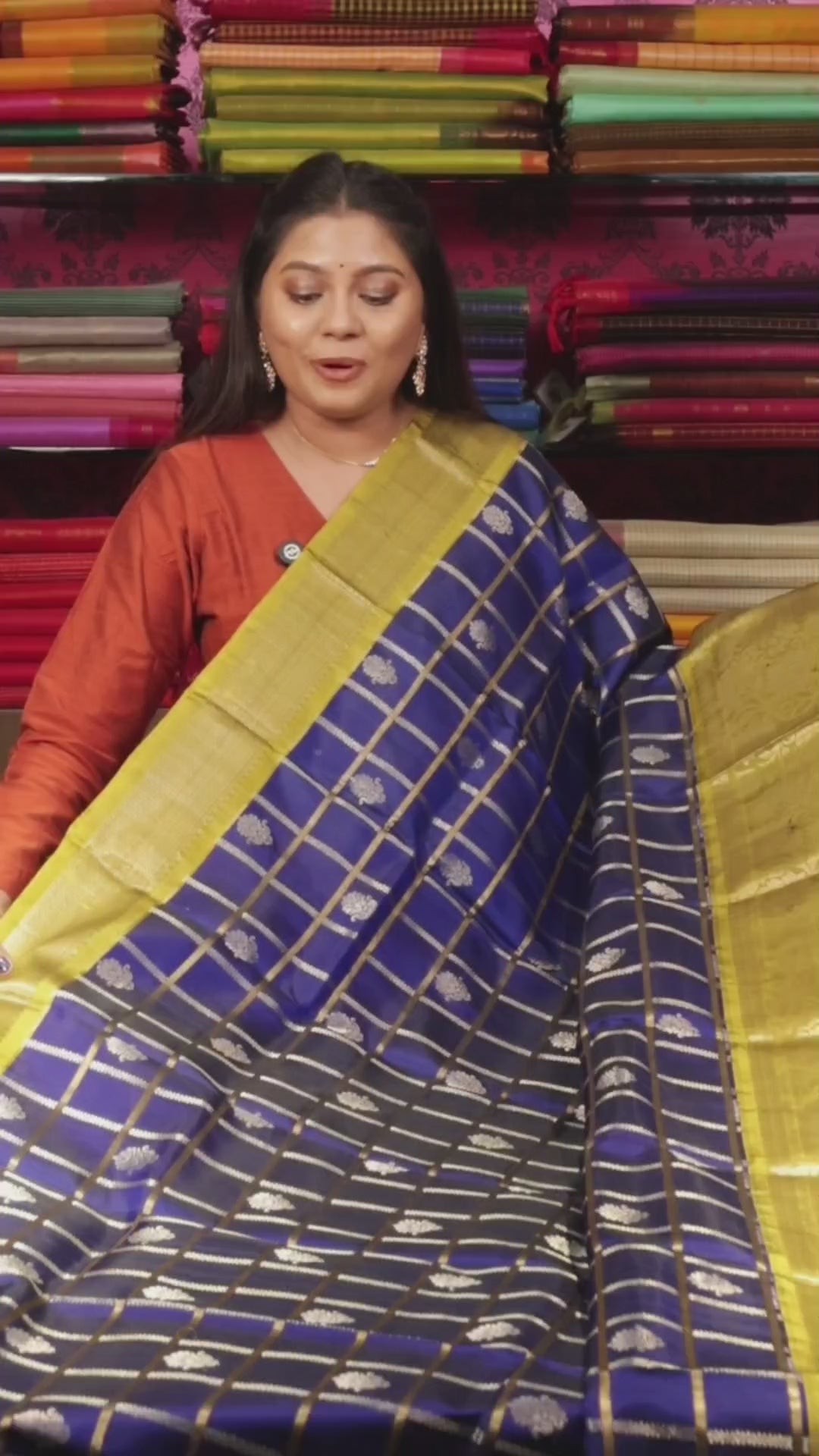Navy Blue With Green Budget Kanchivaram Silk Saree