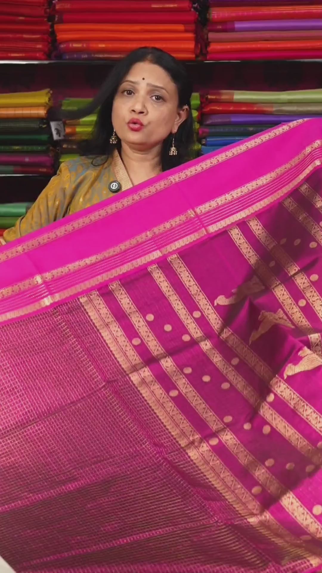 Vadamalli Purple With Rani Pink Chettinad Silk Cotton Sare