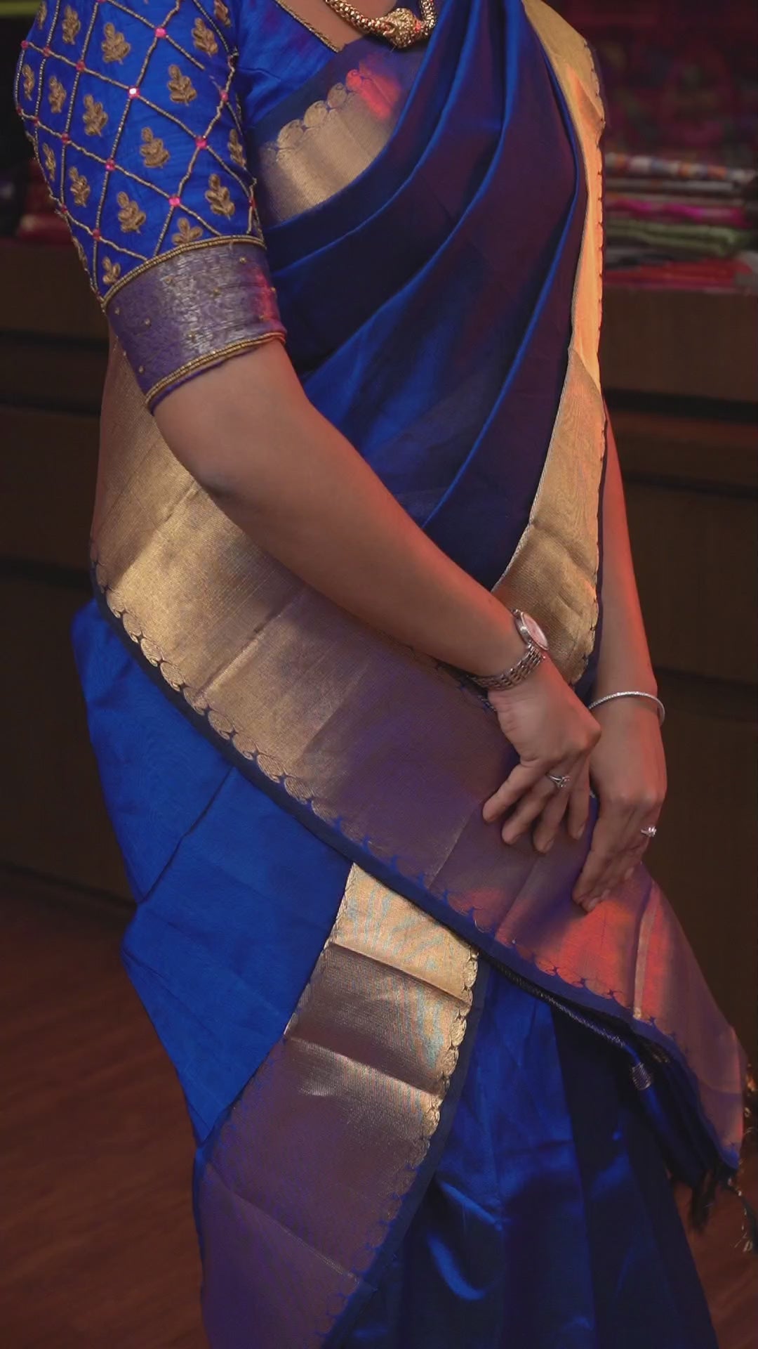 Royal Blue Pure Silk Cotton Saree