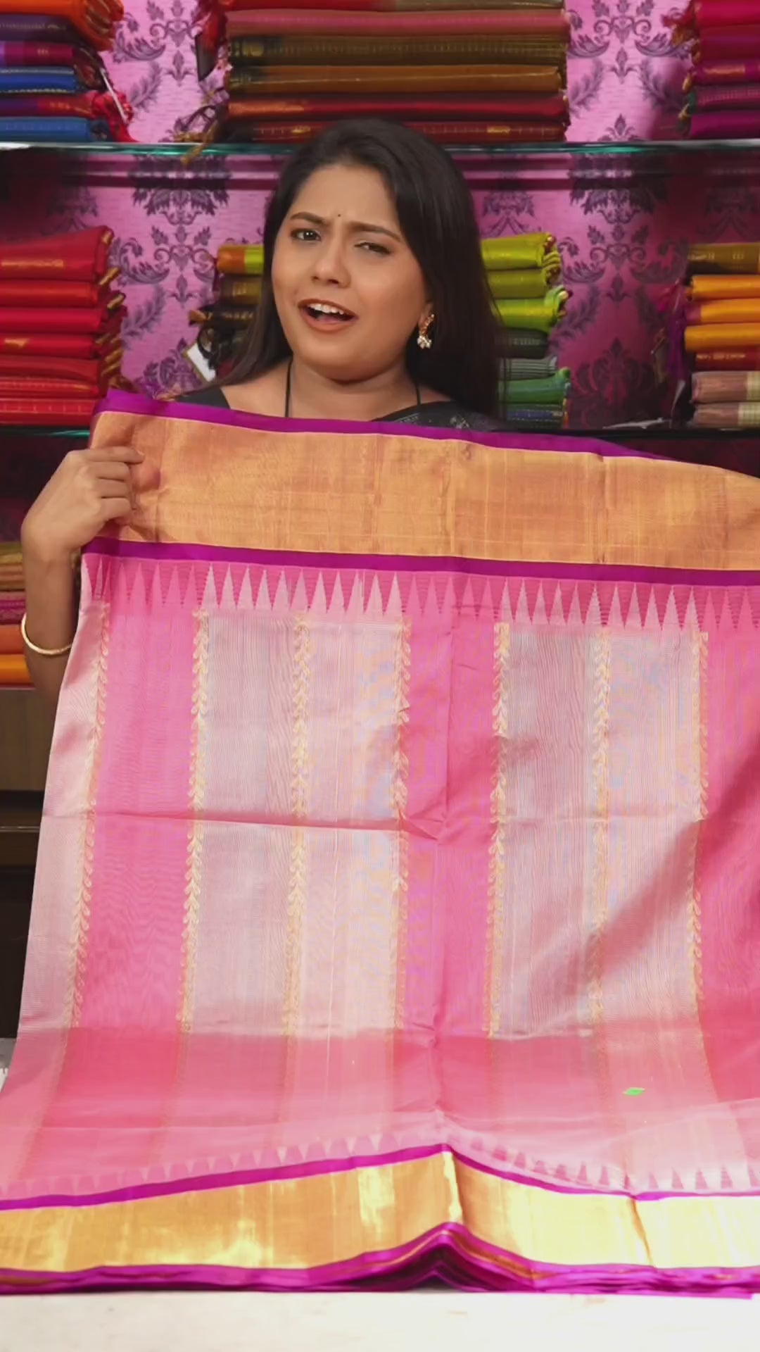 Multi Color With Golden Border Pure Silk Cotton Saree